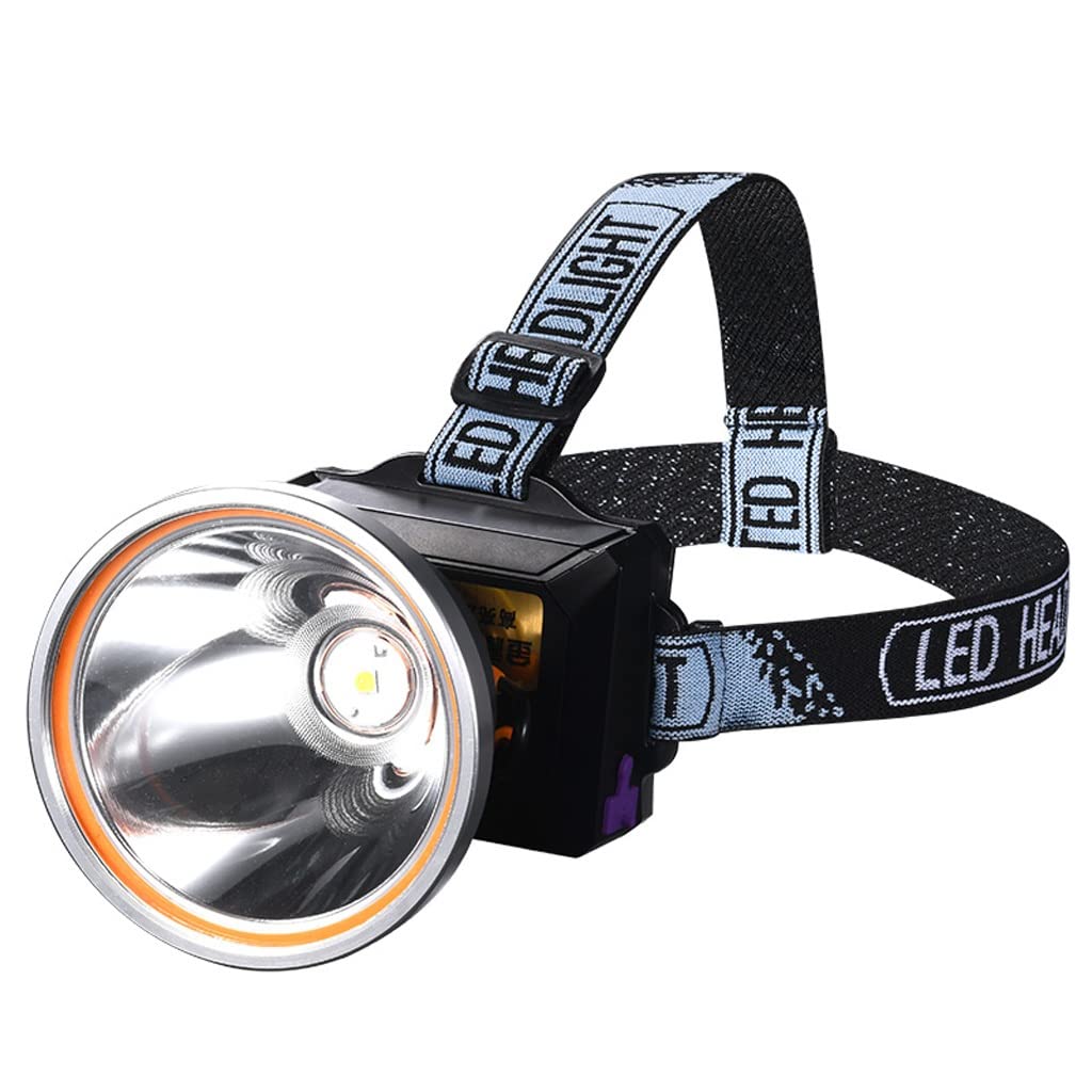 TONPOP Rechargeable LED Headlamp - 1000 Lumen Bright Headlight with 3 Light Modes (White/Red/Blue) for Night Fishing, Camping, Hiking & Outdoor Adventures - Waterproof Miner's Lamp with Long Battery Life