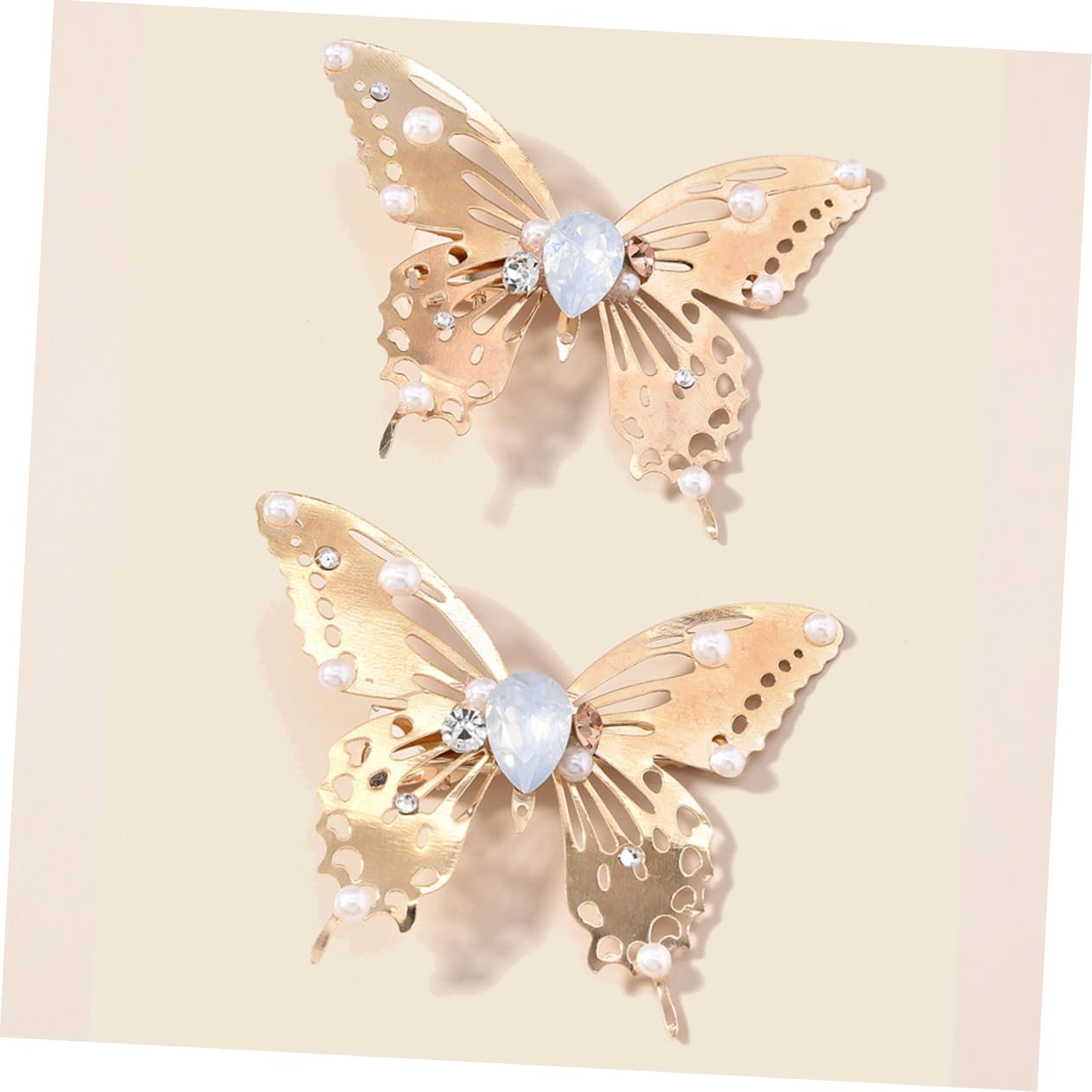 Mikinona 2-Pack Butterfly Hair Clips for Women & Girls - Small Decorative Barrettes, Alloy Fairy Hairpins for Everyday Wear, Parties & Weddings