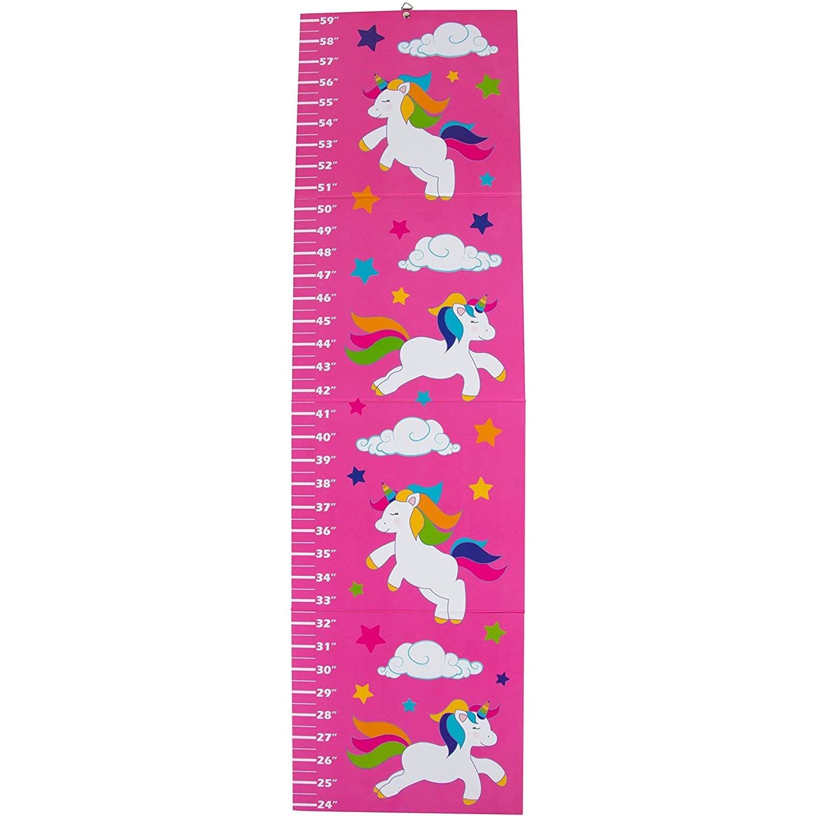 BLUE PANDA Kids Height Ruler - Pink Growth Chart for Girls Nursery & Bedroom (24-59 Inches) | Wall Decor for Baby Room, Toddler Measurement Tool, Unique Birthday Gift Idea