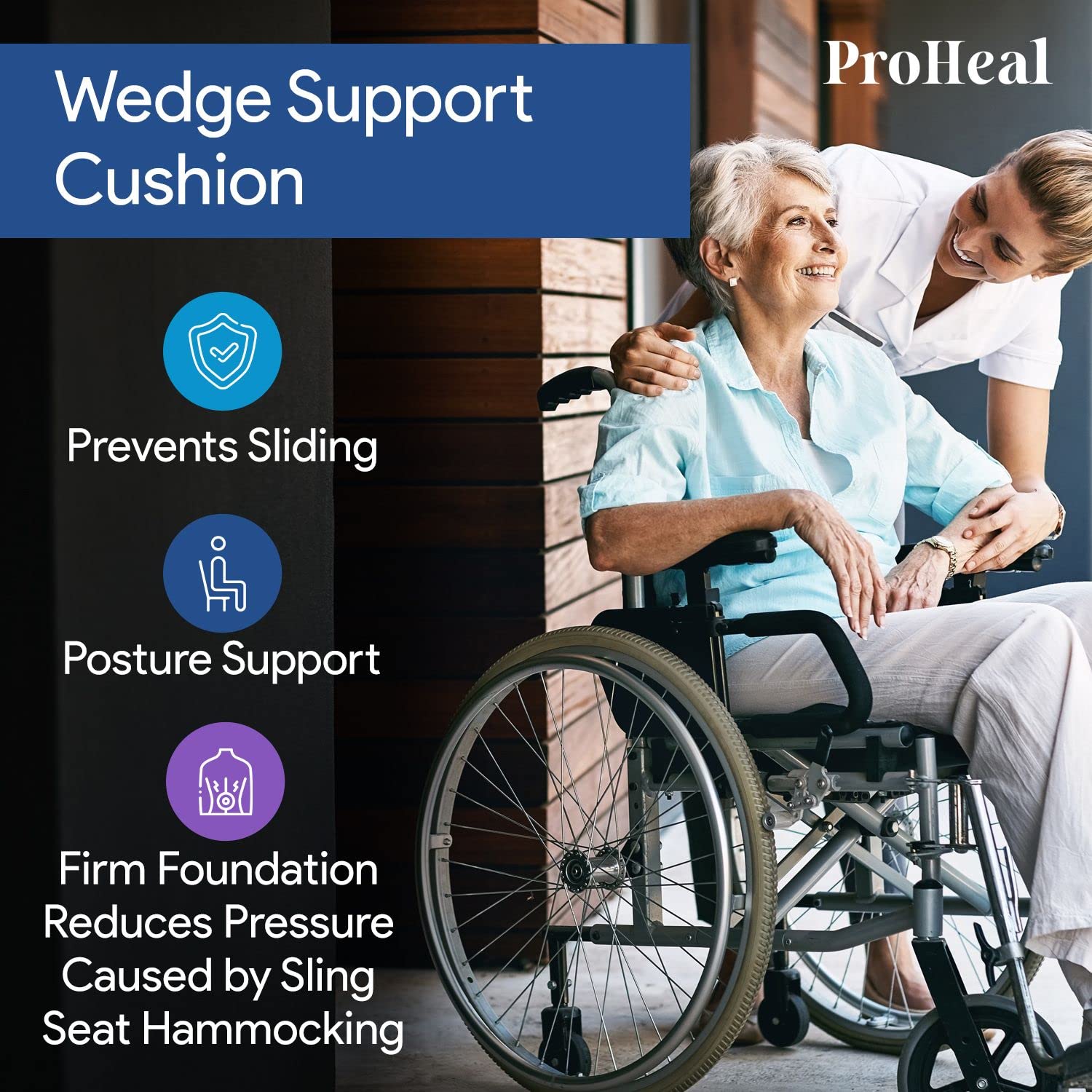 **Premium Gel Wedge Seat Cushion with Pommel – 24