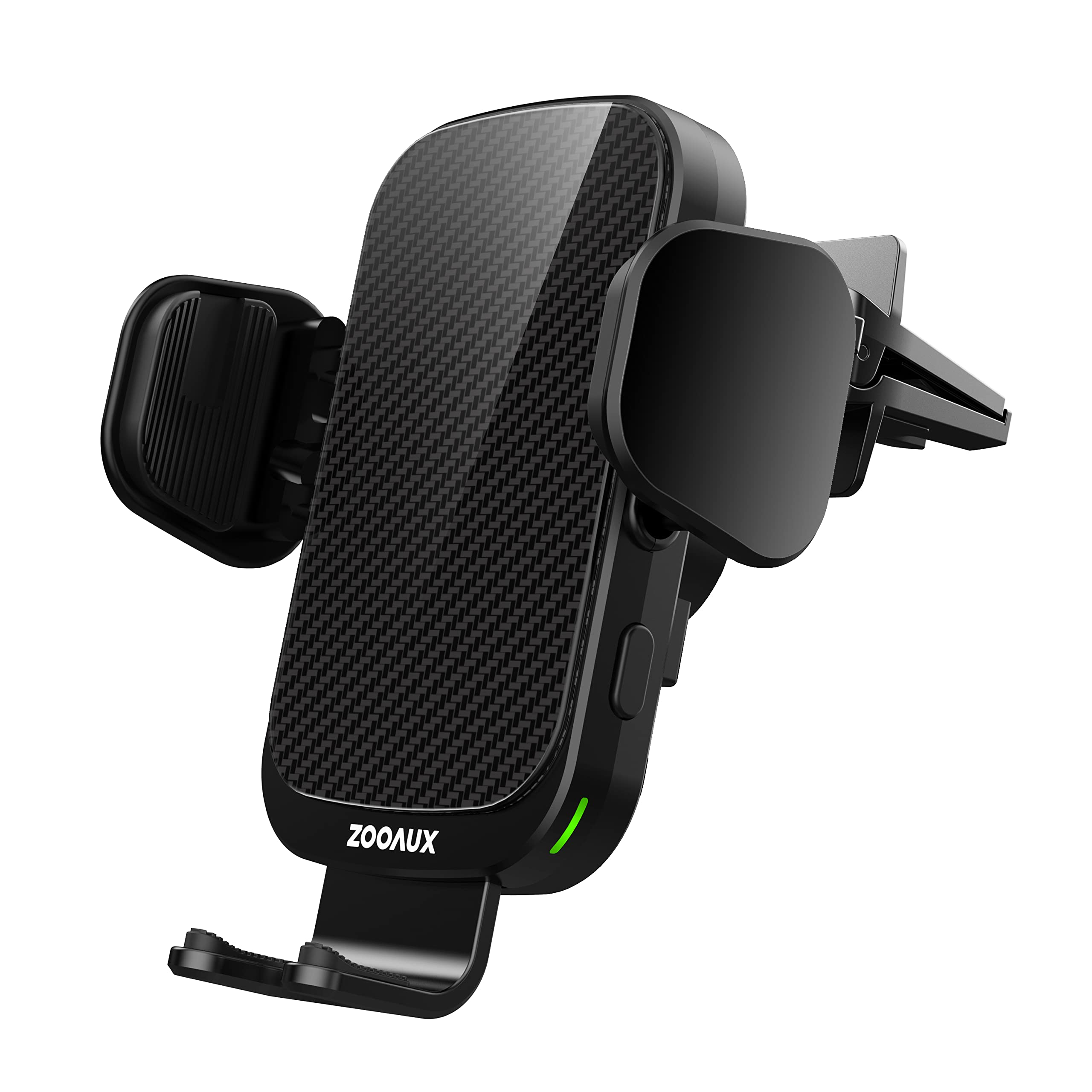 ZOOAUX 15W Fast Wireless Car Charger Vent Mount - Auto-Clamping Phone Holder for iPhone 13/12/11/XS/XR/X/8 & Samsung S22/S21/S20/S10/S9/S8 - Secure Charging While Driving (Black)