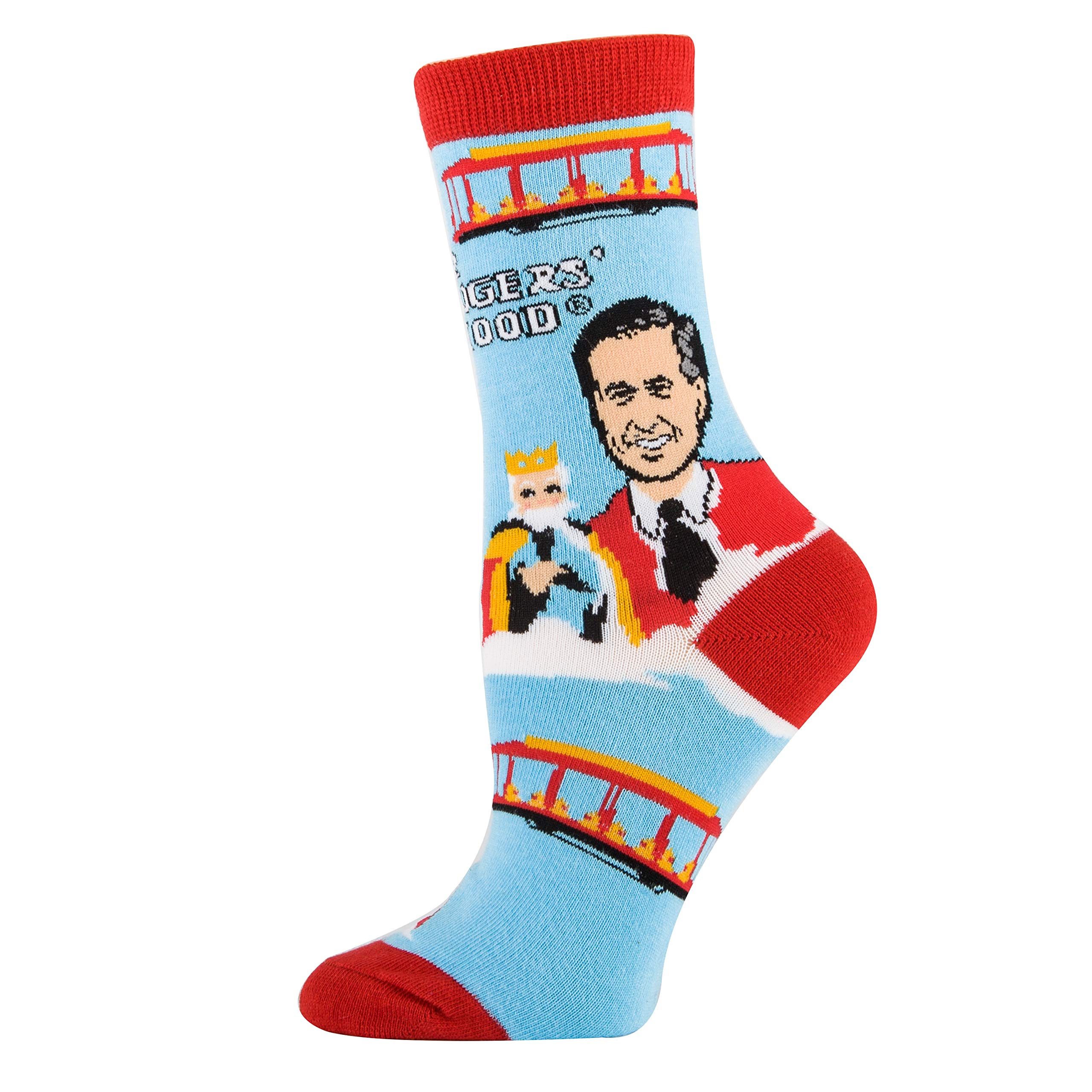Funny Mister Roger Crew Socks for Women - Novelty Crazy Socks Collection | Cool Gift Idea for Friends, Family & Sock Lovers | Perfect for Casual Wear, Costume Parties & Fun Outfits