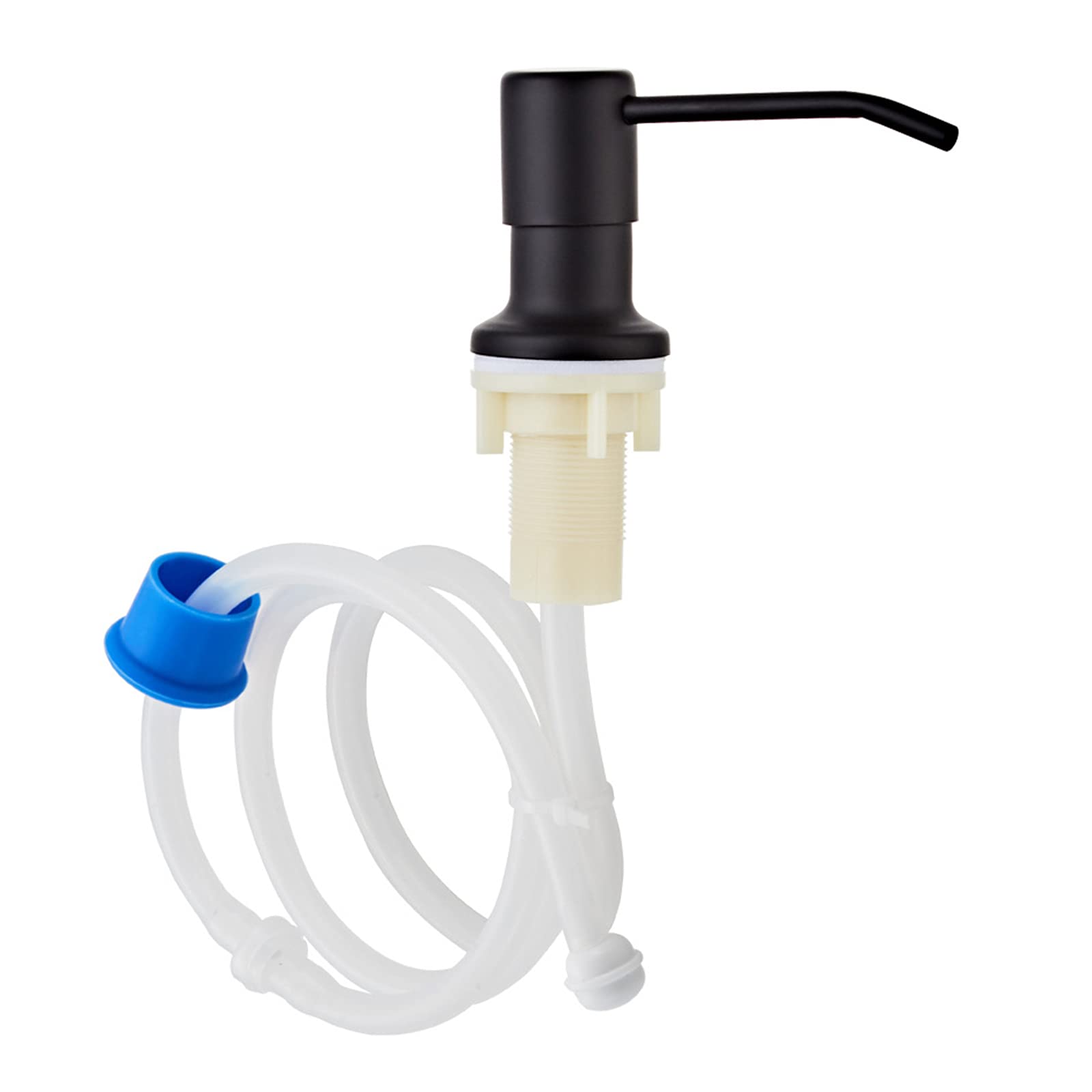 GYAM Stainless Steel Soap Dispenser with Pump Head & Extension Tube Kit - Built-in Sink Lotion Dispenser for Kitchen & Bathroom, Black - Ideal for Hand Soap, Dish Soap, and Lotion Dispensing