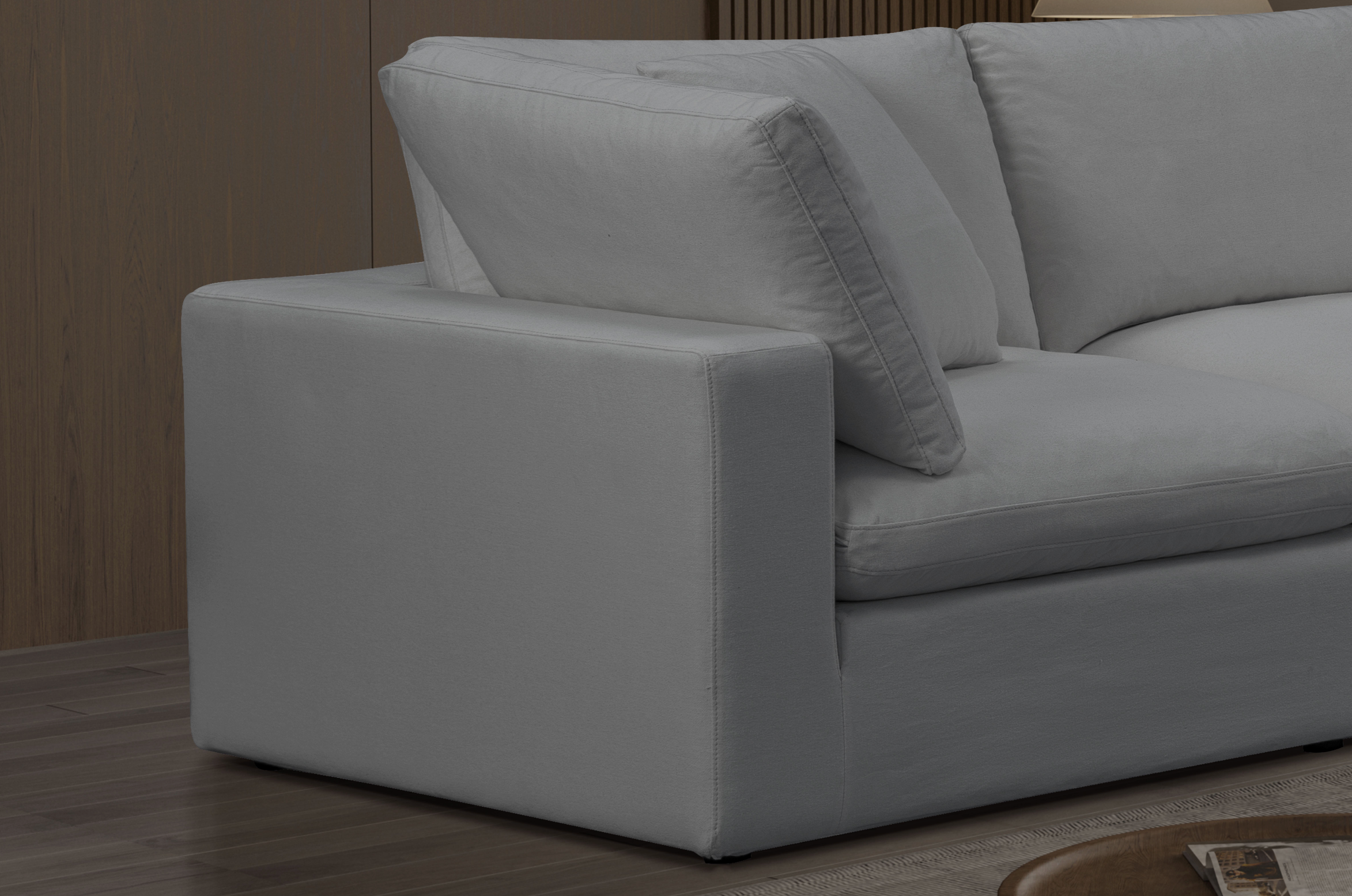 Modern Cali Modular 5-Piece Sectional Sofa Set with Chaise - Sol Grey Fabric | Perfect for Living Room, Family Room & Open Concept Spaces
