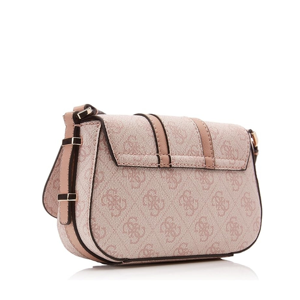 Dusty Rose Logo Noreen Mini Crossbody Flap Bag for Women | Stylish Small Shoulder Purse | Perfect for Date Night, Shopping & Travel