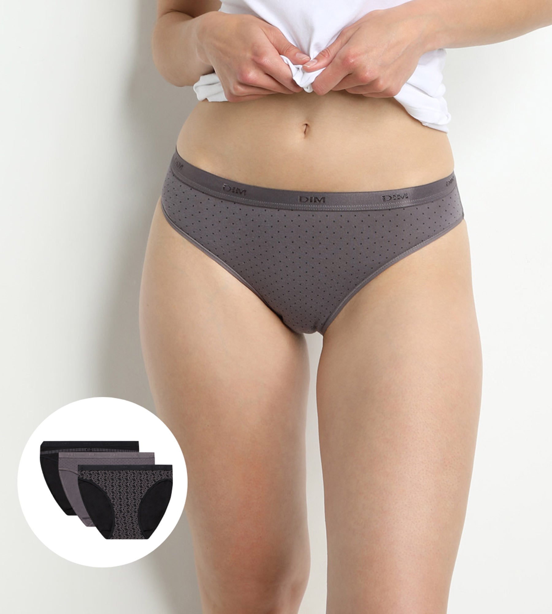 3 Pack Women's Printed Black & Gray Cotton Underwear with Pockets - Soft, Breathable & Comfortable for Everyday Wear, Travel & Gym