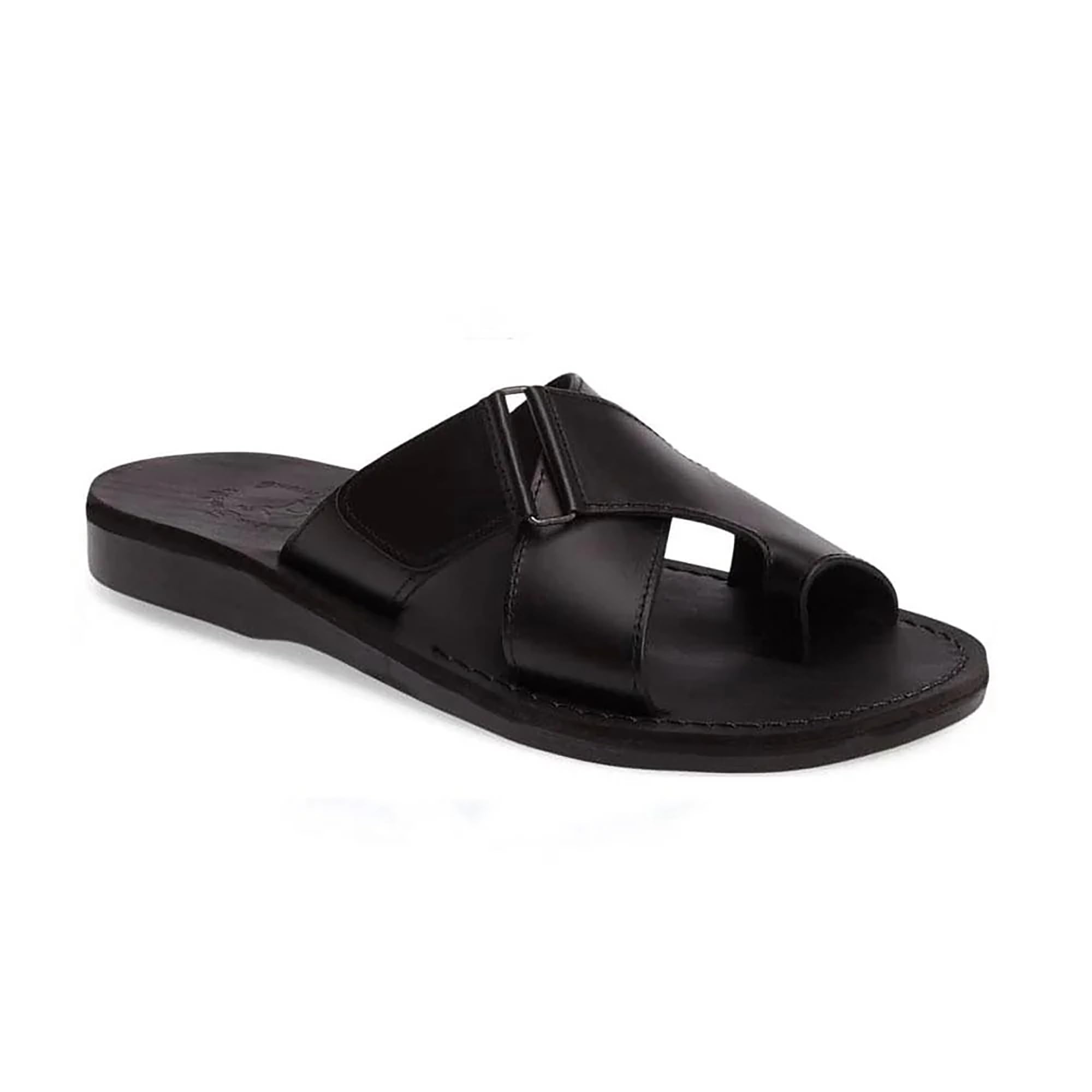 Asher Men's Leather Slide Sandals - Comfortable & Stylish Casual Footwear for Summer, Beach, and Relaxation