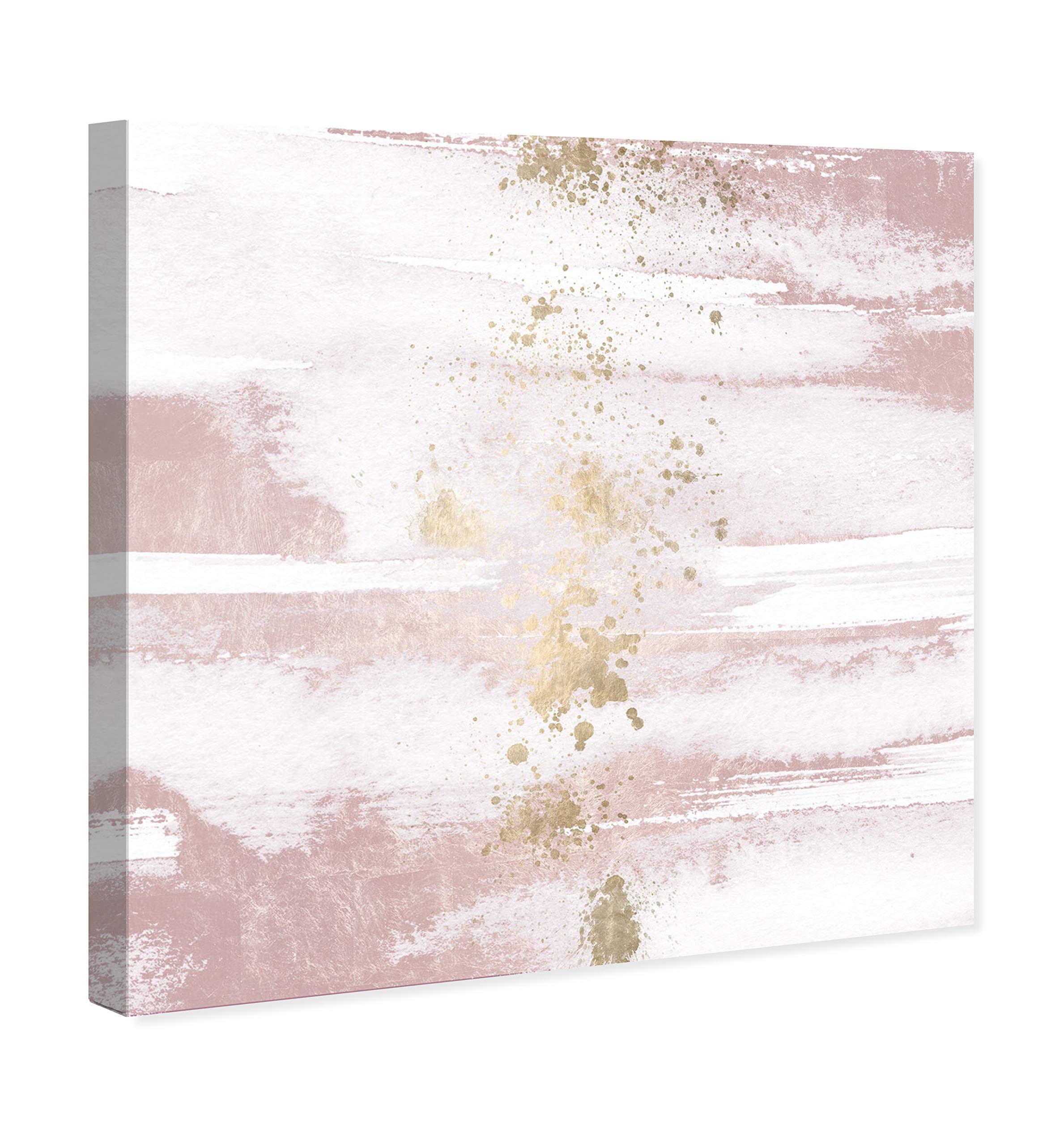 Blushing Sun Abstract Wall Art Canvas Print - 30x30 Inches Pink & Gold Modern Home Decor - Perfect for Living Room, Bedroom or Office