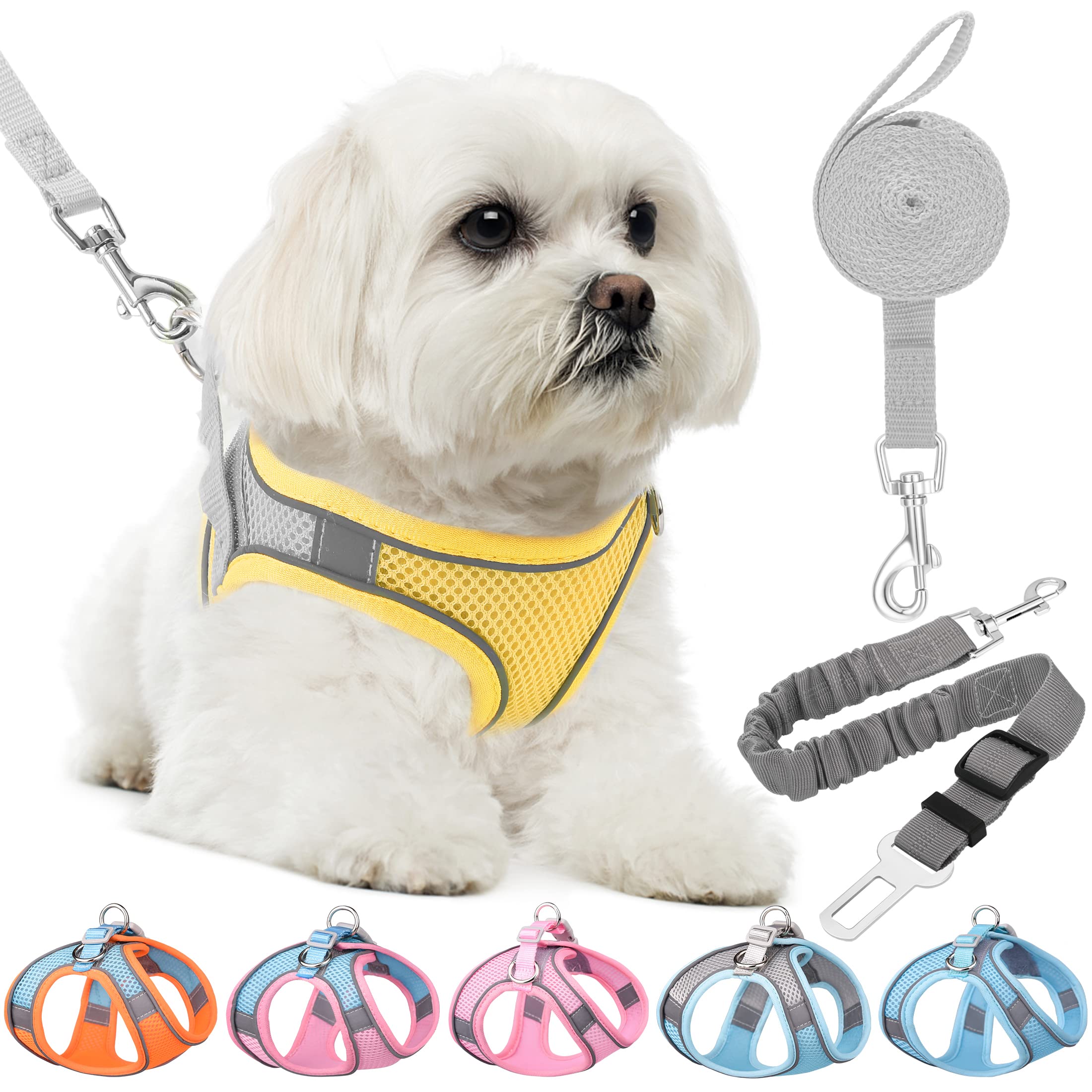 HPETHF No-Pull Adjustable Dog Harness & Leash Set - Soft Breathable Mesh Vest for Small & Medium Dogs & Cats - Perfect for Walking, Training & Outdoor Adventures