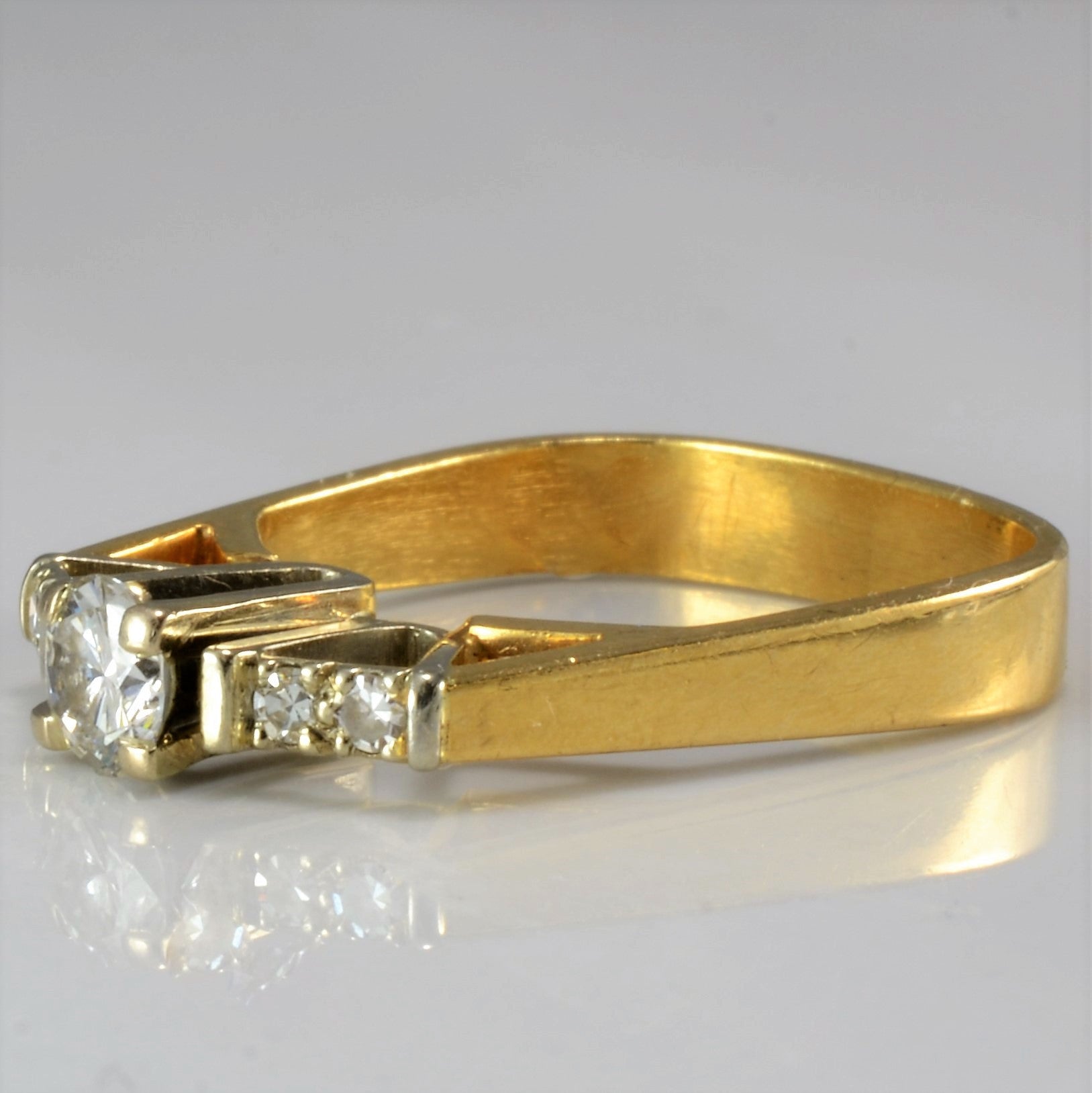 Vintage 1960s 18K Gold Soft Square Diamond Engagement Ring - 0.29ctw SI1 J Color | Size 4.75 | Perfect for Wedding Proposals, Anniversary Gifts & Vintage Jewelry Collections