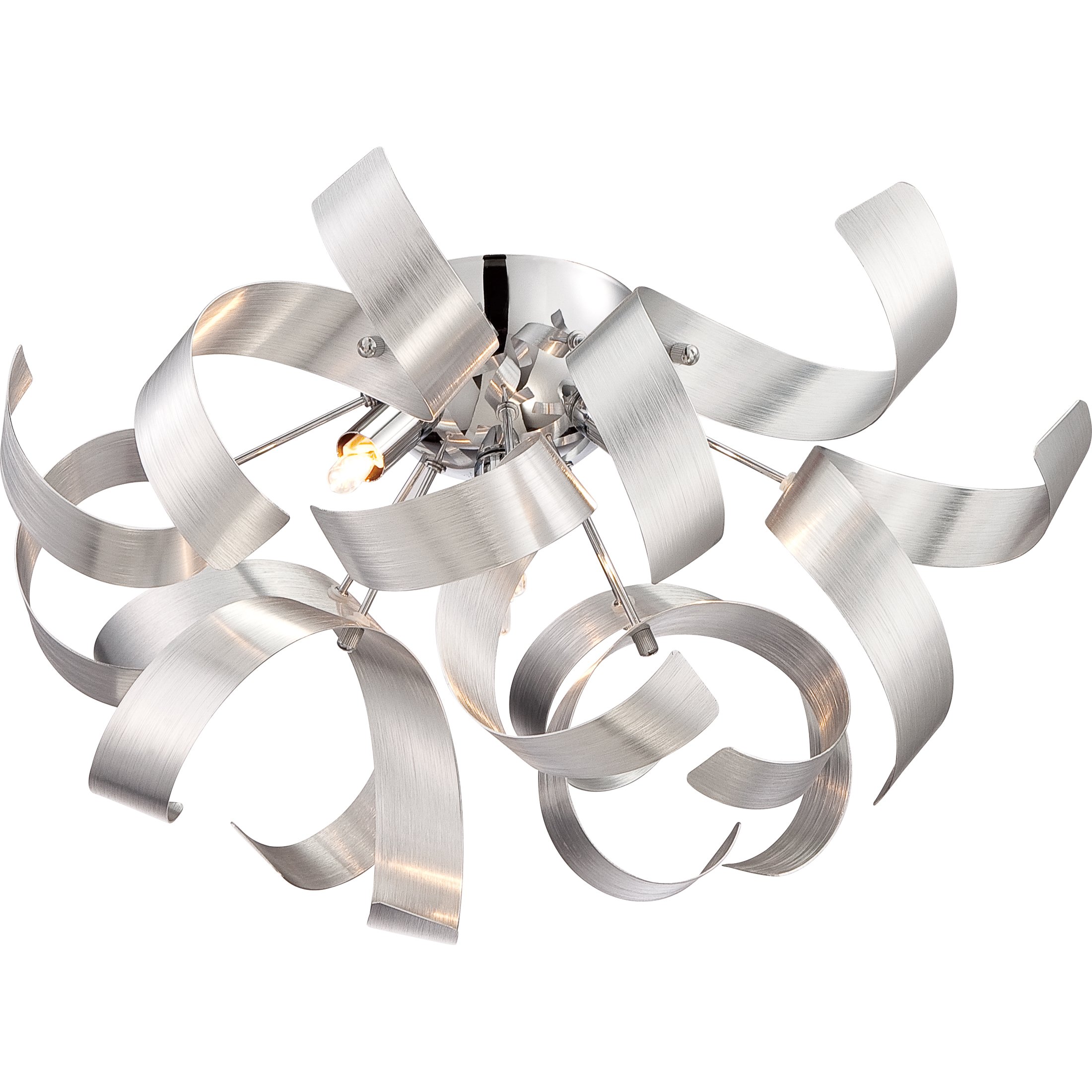Quoizel Ribbons 4-Light Modern Flush Mount Ceiling Light Fixture - Perfect for Bedroom, Kitchen, Hallway & Living Room Lighting