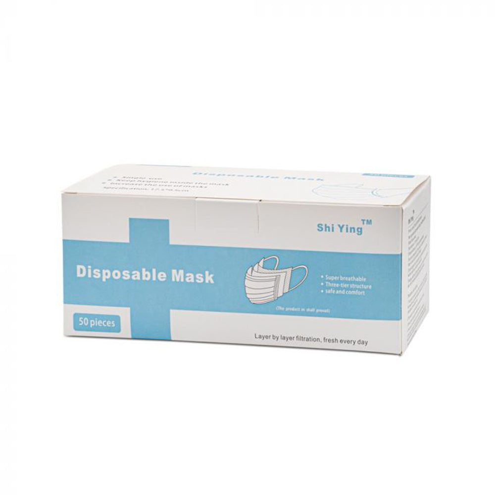 50 Pack Blue Disposable Face Masks - 3 Ply Breathable Protection for Daily Use, Travel & Public Safety | FDA Approved Dust & Pollen Filter