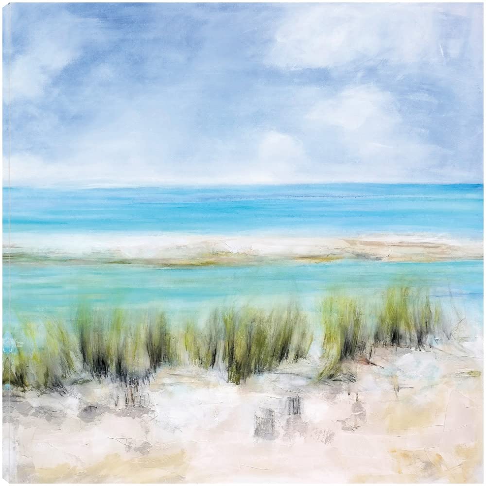 Captiva Island Fine Art Canvas Wall Decor by Artist Mila Apperlo - 32x32 Inch Ready to Hang Painting for Living Room, Bedroom, Office & More - Coastal Home Decor, Beach House Wall Art