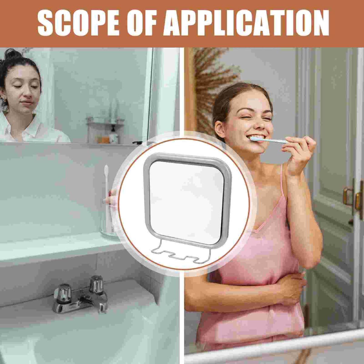 Fogless Shower Mirror with 4 Suction Cups - Anti-Fog Bathroom Mirror for Shaving & Grooming, Includes Razor Holder - Perfect for Shower, Bathroom Vanity & Bathtub Use (Ideal for Travel & Daily Shaving Routine)