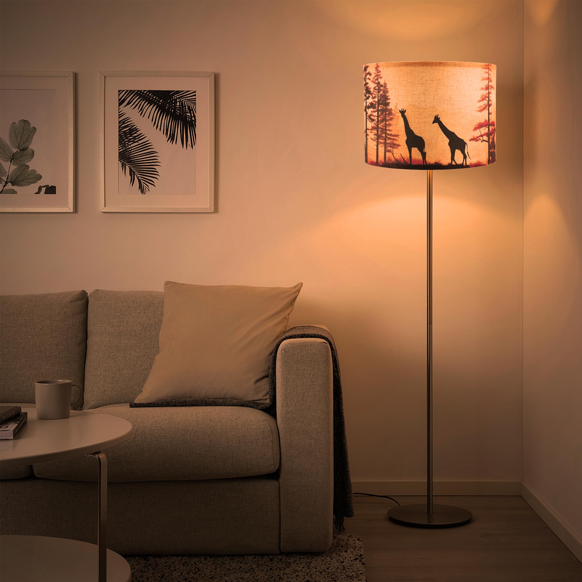 Giraffe Print Fabric Lamp Shades Set of 2 - 13