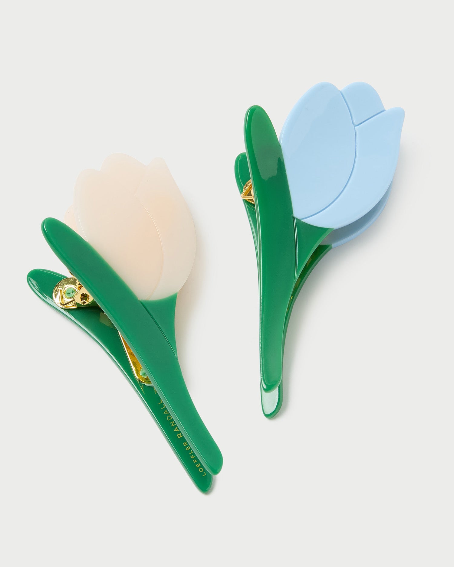 Juniper Blue and Cream Multi Tulip Hair Clips Set - Elegant Floral Hair Accessories for Women, Girls, Bridal, Party, and Everyday Wear