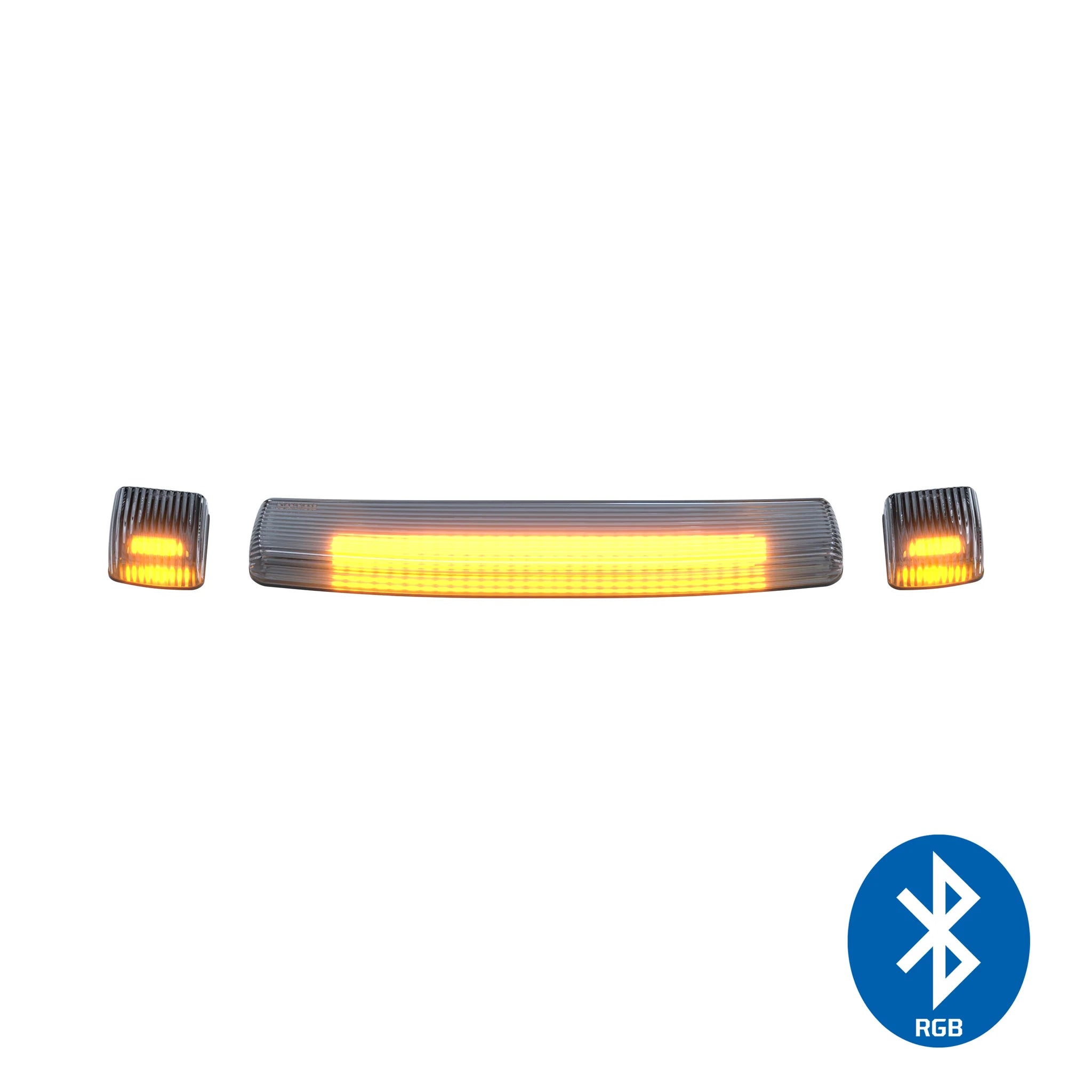GMC & Chevy 15-19 (3rd Gen) Heavy Duty Clear Cab Roof Light Lens with RGB High Power LEDs - 3 Piece Set for Off-Road Trucks & Emergency Vehicles - Perfect for Night Driving & Work Site Visibility