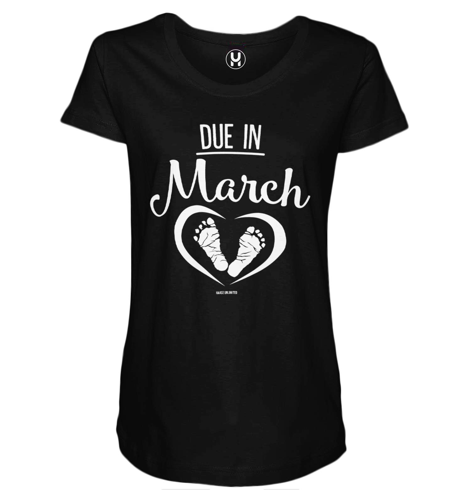 Due in March Maternity T-Shirt - Stretchy Side Ruched Pregnancy Top for Expecting Moms | Comfortable & Stylish for Everyday Wear, Baby Showers & Maternity Photos