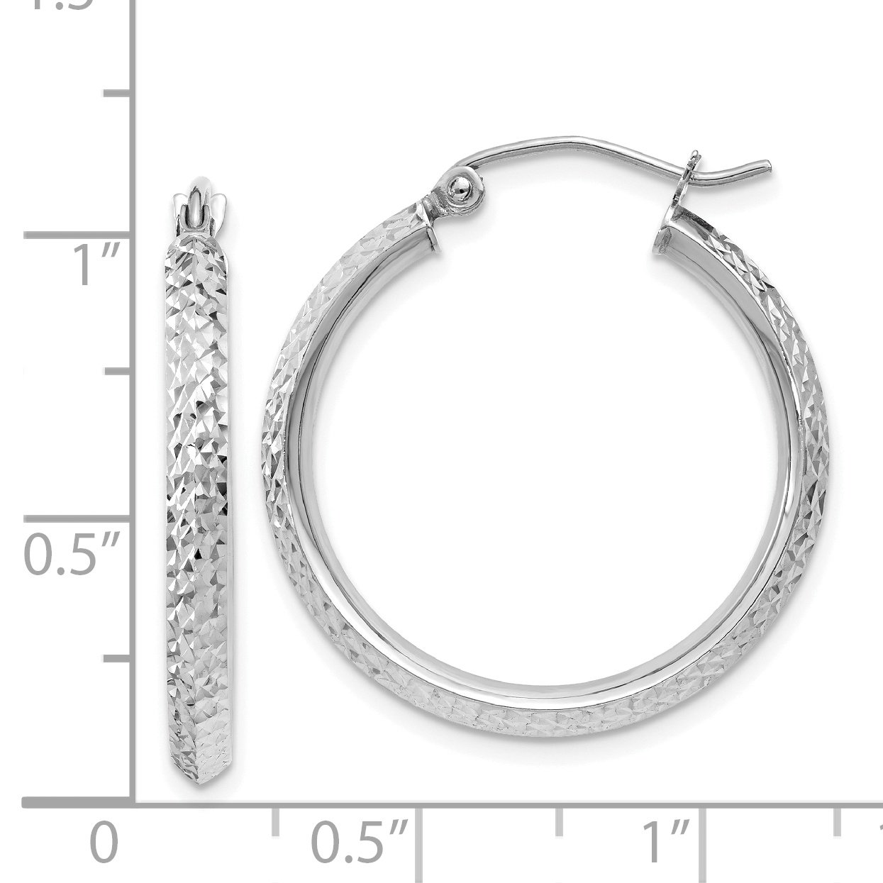 2.5mm Knife-Edge Diamond-Cut Hoop Earrings in Real 14k Gold - Elegant Everyday Jewelry for Women, Perfect for Work, Date Night & Special Occasions