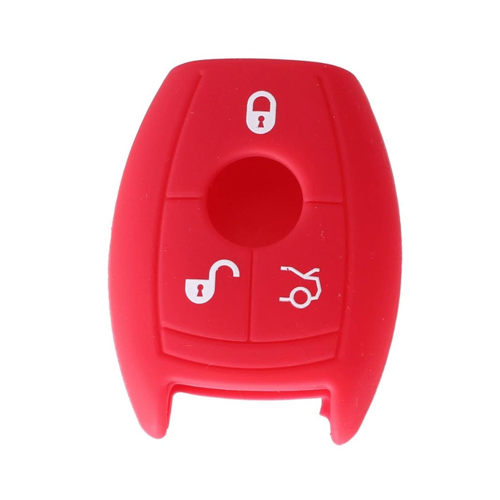Premium 3-Button Silicone Key Fob Cover for Mercedes Benz C/CL/CLK/E/G/GL/M/S/SLK Class - Durable Remote Key Case Protector (Red) | Perfect for Daily Use, Car Key Protection & Style Enhancement