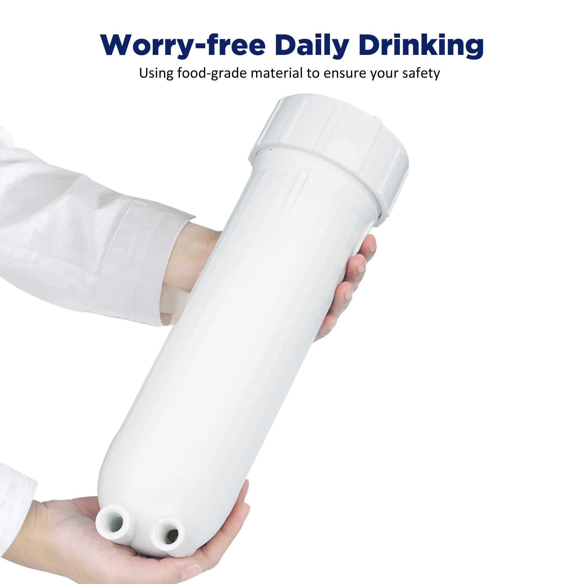 Membrane Solutions 3012 RO Membrane Housing Kit - Universal Replacement for 200/300/400 GPD Reverse Osmosis Water Filter Systems - Includes Wrench & Fittings - Perfect for Home, Office & Commercial Water Purification
