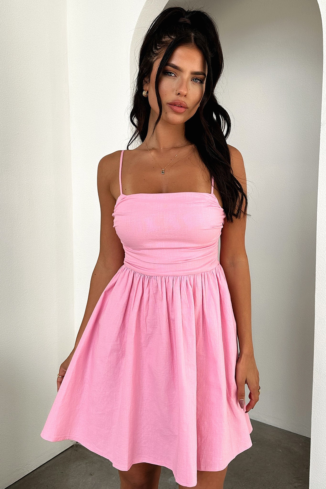 Stylish Pink Miley Mini Dress for Women - Trendy Summer Casual Outfit for Parties, Dates & Beach Vacations