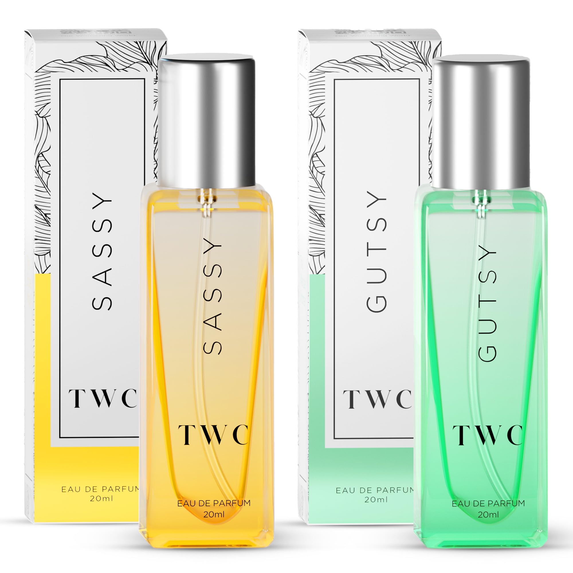 The Woman Company (TWC) Sassy & Gutsy Eau De Parfum Combo Set - 2 x 20ml Long-Lasting Citrus Floral Perfume Spray for Women | Fresh Daily Fragrance | Perfect for Work, Date Night & Special Occasions