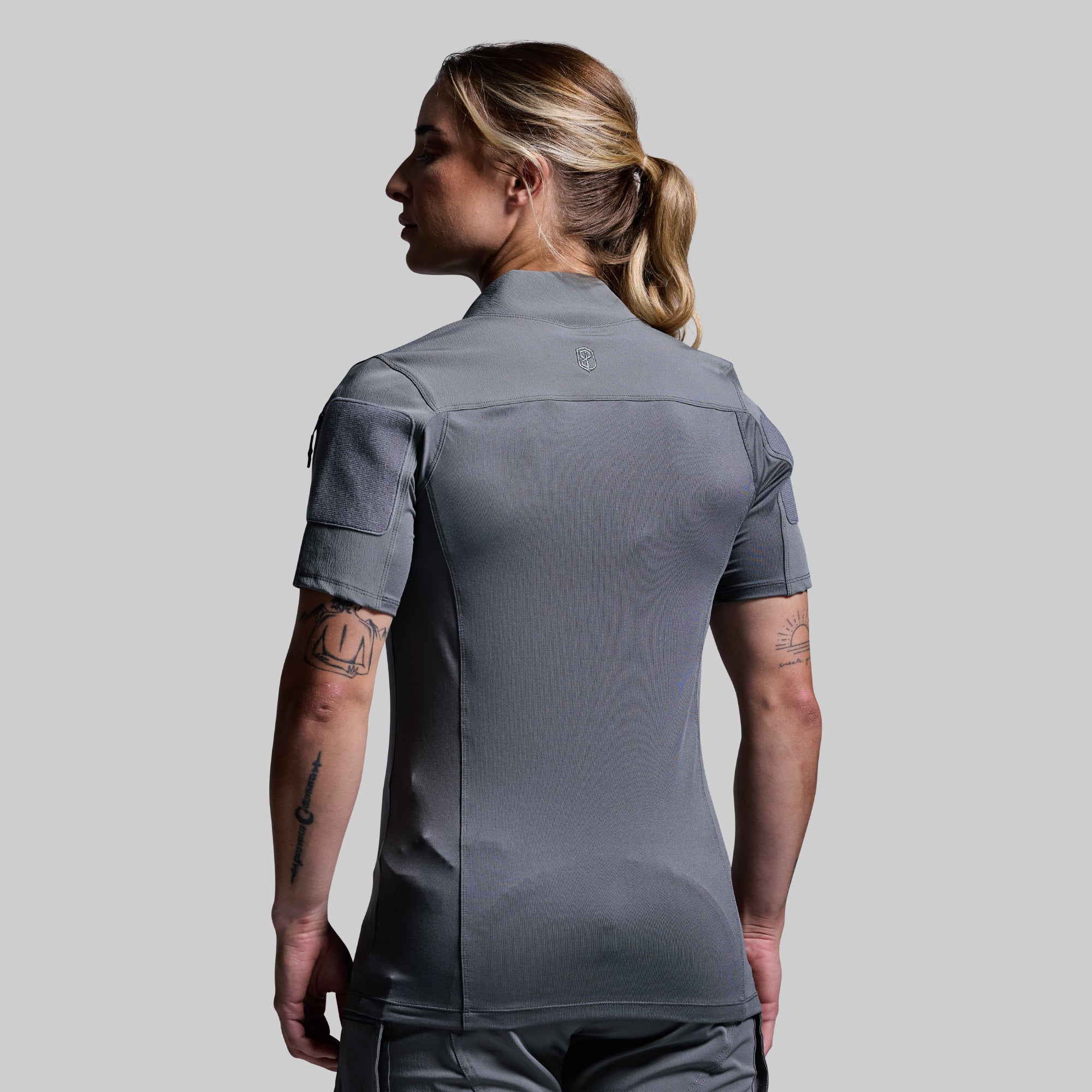 Women's Op Top in Wolf Grey - Stylish Casual T-Shirt for Everyday Wear, Gym, and Outfits