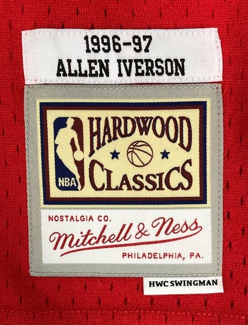 Authentic Allen Iverson Signed Philadelphia 76ers 1996-97 Red Mitchell & Ness Hardwood Classics Swingman Jersey - Perfect for NBA Memorabilia Collectors and 76ers Fans Display