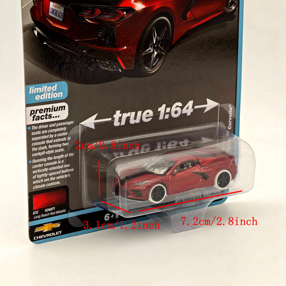 2020 Chevy Corvette Red 1/64 Diecast Model Car - CHASE Auto World Collectible Toy for Display & Racing Scenes