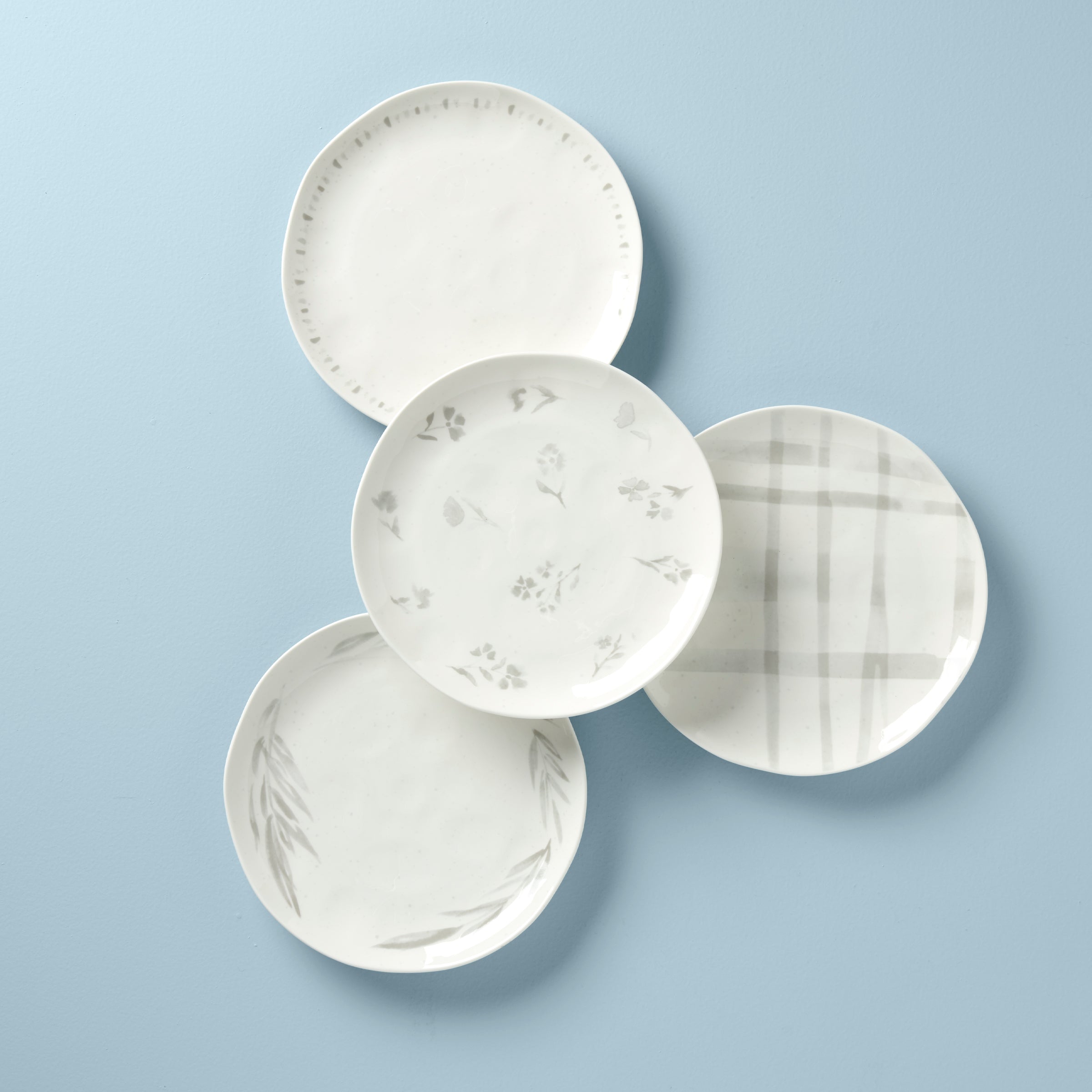 Oyster Bay Assorted Accent Plates Set of 4 - Elegant Dinnerware for Fine Dining, Entertaining & Special Occasions