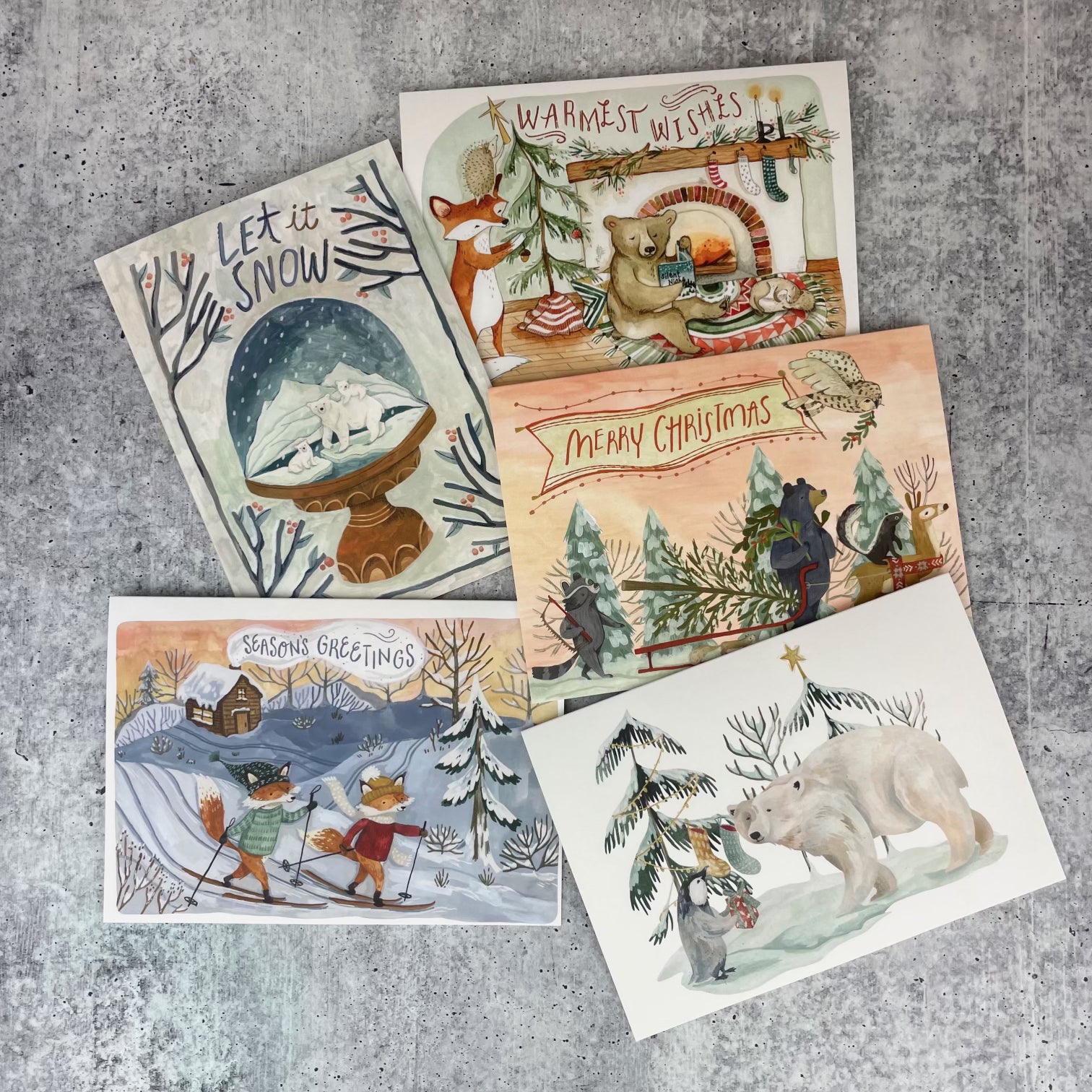 2023 Christmas Card 5 Pack - Holiday Greeting Cards for Family & Friends - Perfect for Christmas Gifts, Office Parties & Festive Decorations