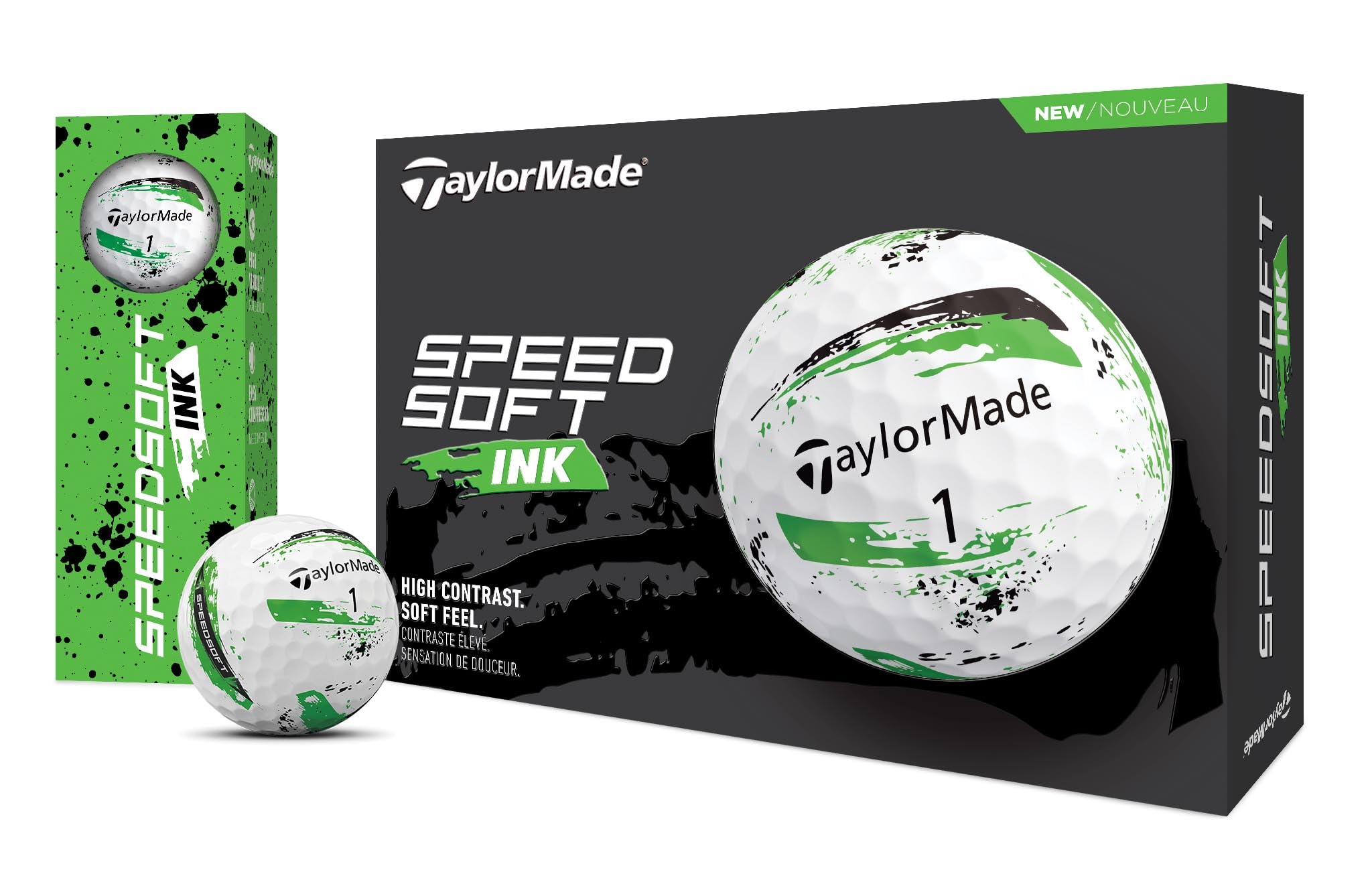 TaylorMade Golf Speed Soft Ink Golf Balls - High Performance Golf Balls for Distance & Control | Perfect for Practice, Tournaments & Casual Play