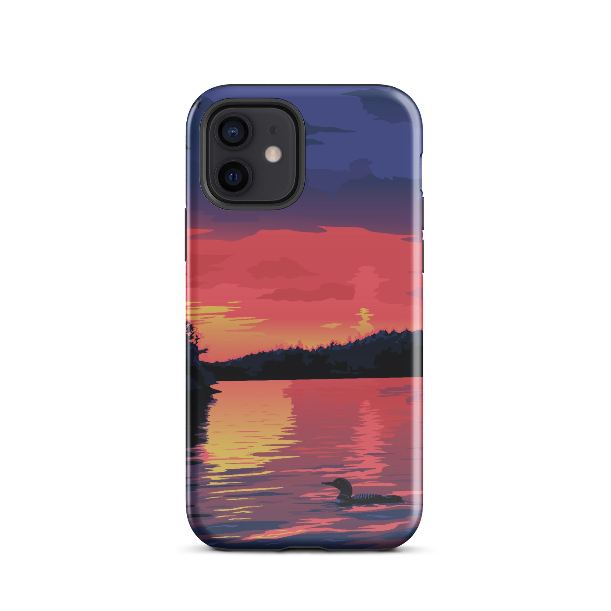 Premium iPhone Protective Case with Sunset Loon Design - Shockproof & Scratch-Resistant Cover for iPhone [Models] | Perfect for Outdoor Adventures, Travel & Daily Protection