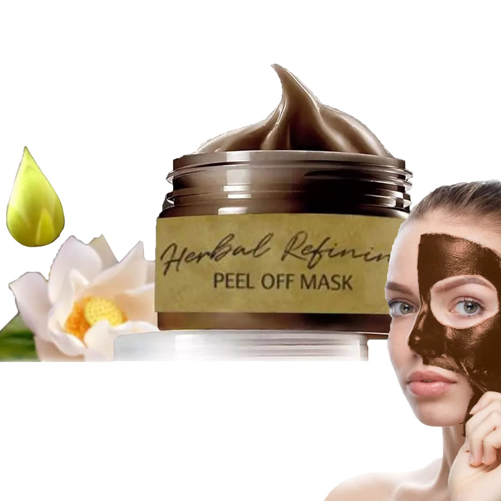 Pro-Herbal Refining Peel-Off Facial Mask for Blackhead Removal & Oil Control - Deep Cleansing Pore Treatment - 1pc - Perfect for Acne-Prone Skin & Weekly Detox Routine