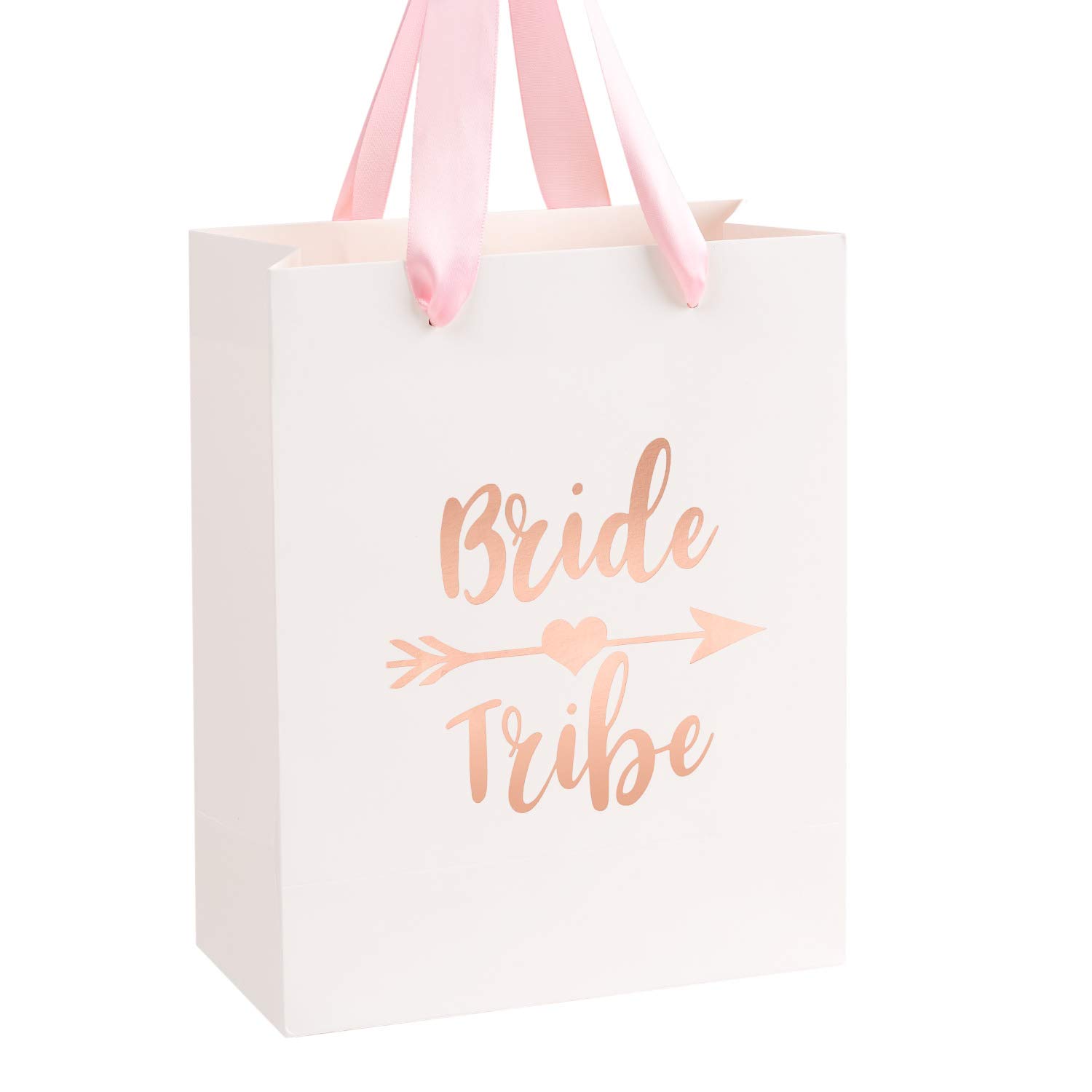 Stylish Rose Gold Foil Bridesmaid Gift Bags - Perfect for Bachelorette Parties, Bridal Showers & Wedding Favors - Hangover Recovery Kit & Team Bride Essentials - Pack of 12 - Great for Wedding Decorations & Party Favors