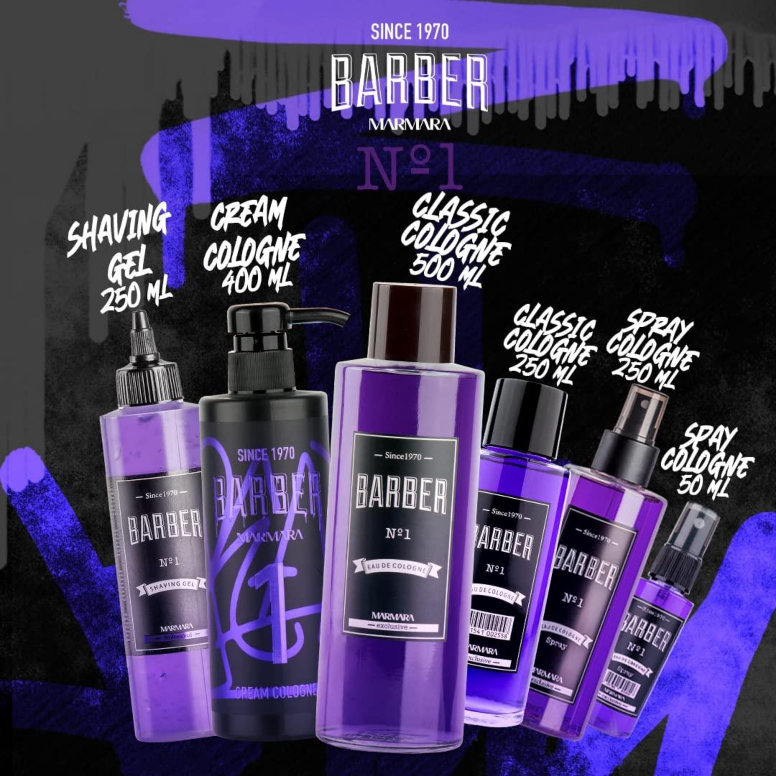 Marmara Barber Cologne No.1 Series - 250ml x 12 Bottles | Premium Traditional Cologne for Barbers & Shaving Enthusiasts | Perfect for Barber Shops, Grooming Gifts & Personal Care