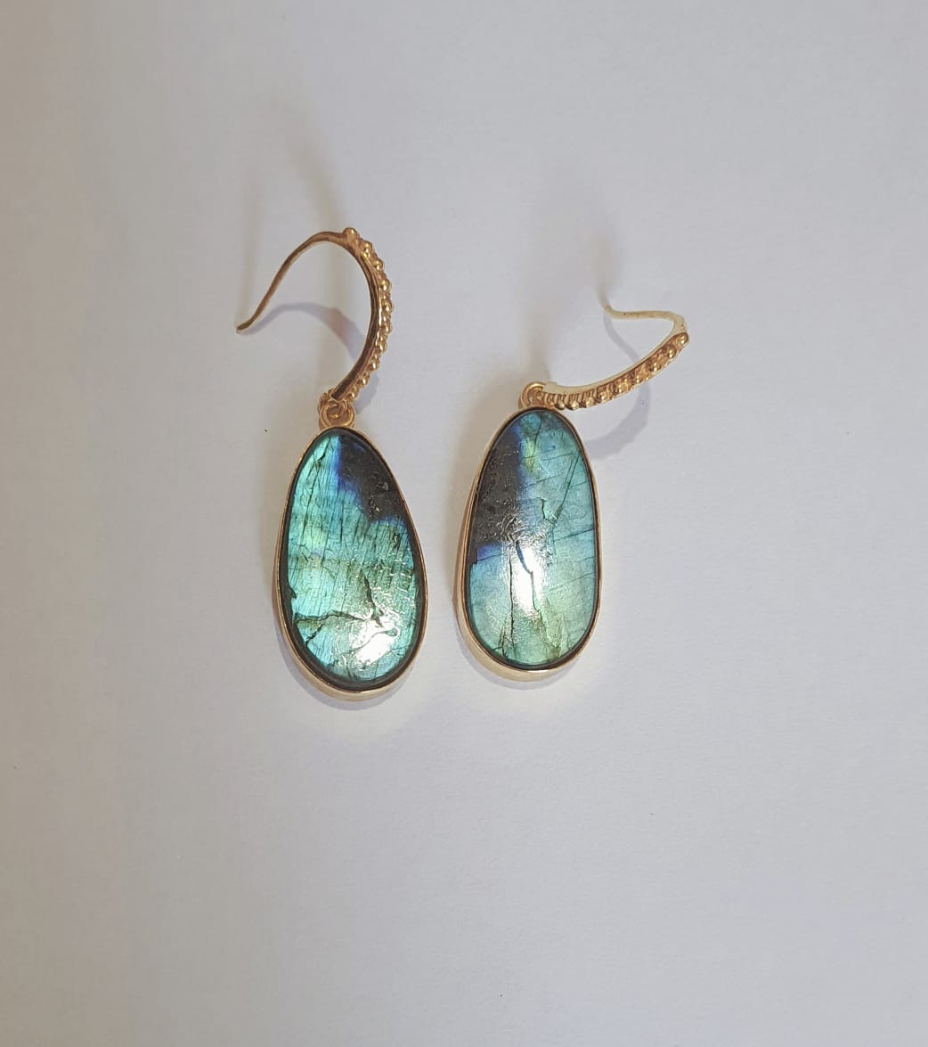 Natural Labradorite Healing Gemstone Earrings for Women | Spiritual Energy Jewelry for Meditation & Chakra Balancing