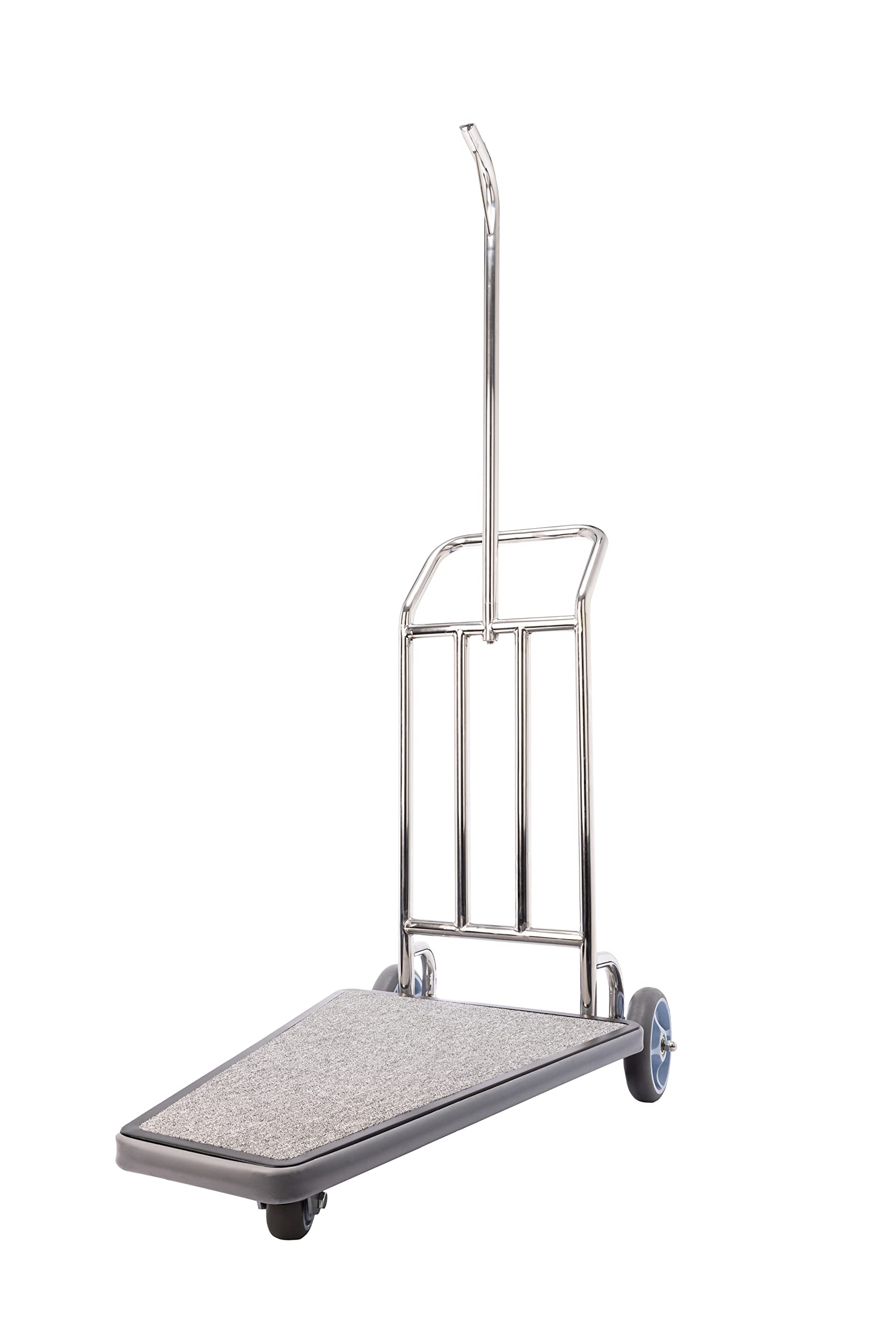 Value Valet Single Nesting Luggage Cart - Lightweight Stainless Steel Trolley with 3 Wheels - Portable Bellman Travel Cart for Hotels, Condos & Convention Centers - 300 lb Capacity - Perfect for Airport, Cruise & Business Travel