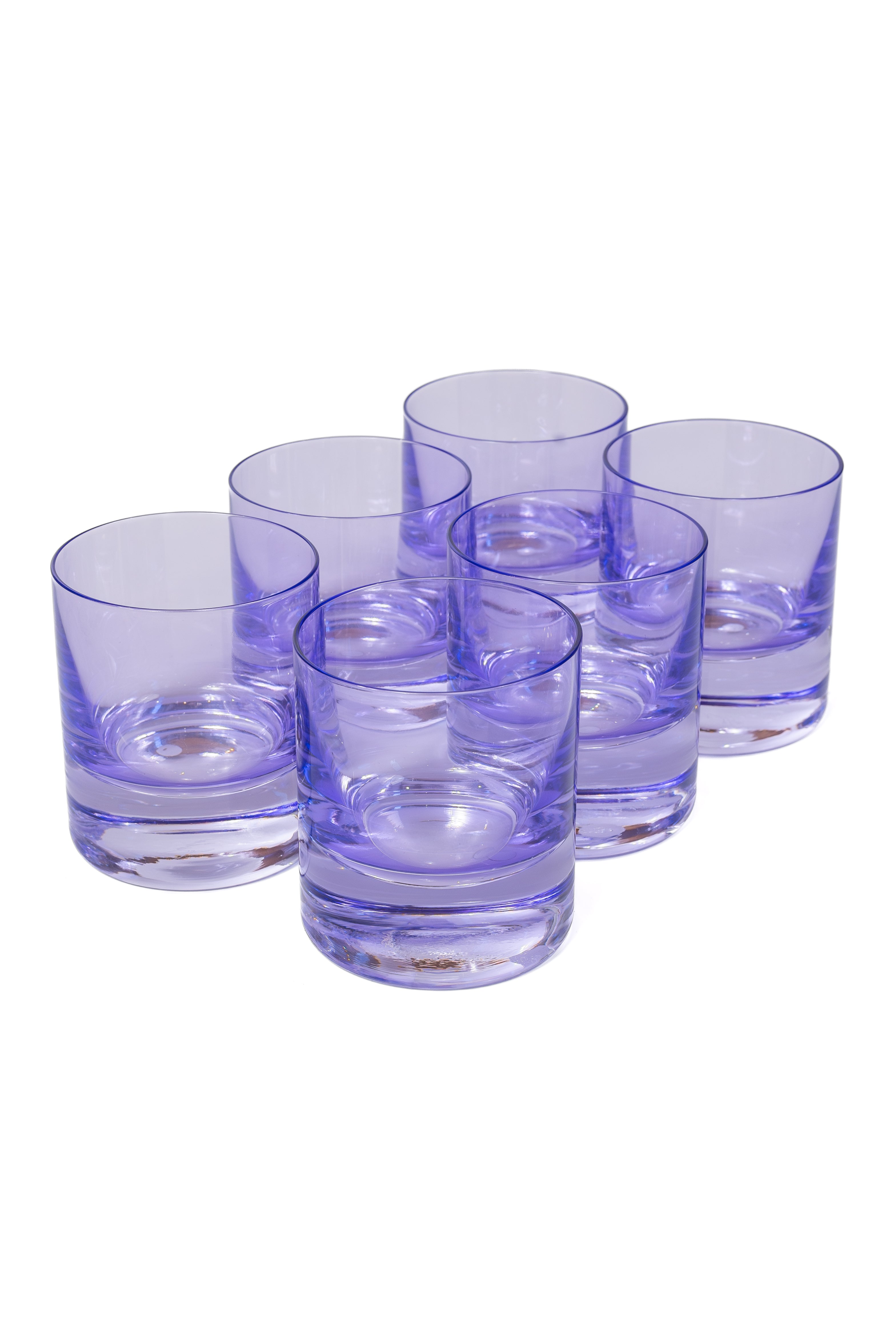 Estelle Colored Rocks Glass Set of 6 - Elegant Lavender Tumbler Glasses for Cocktails, Whiskey & Iced Drinks - Perfect for Home Bar, Parties & Gift Giving