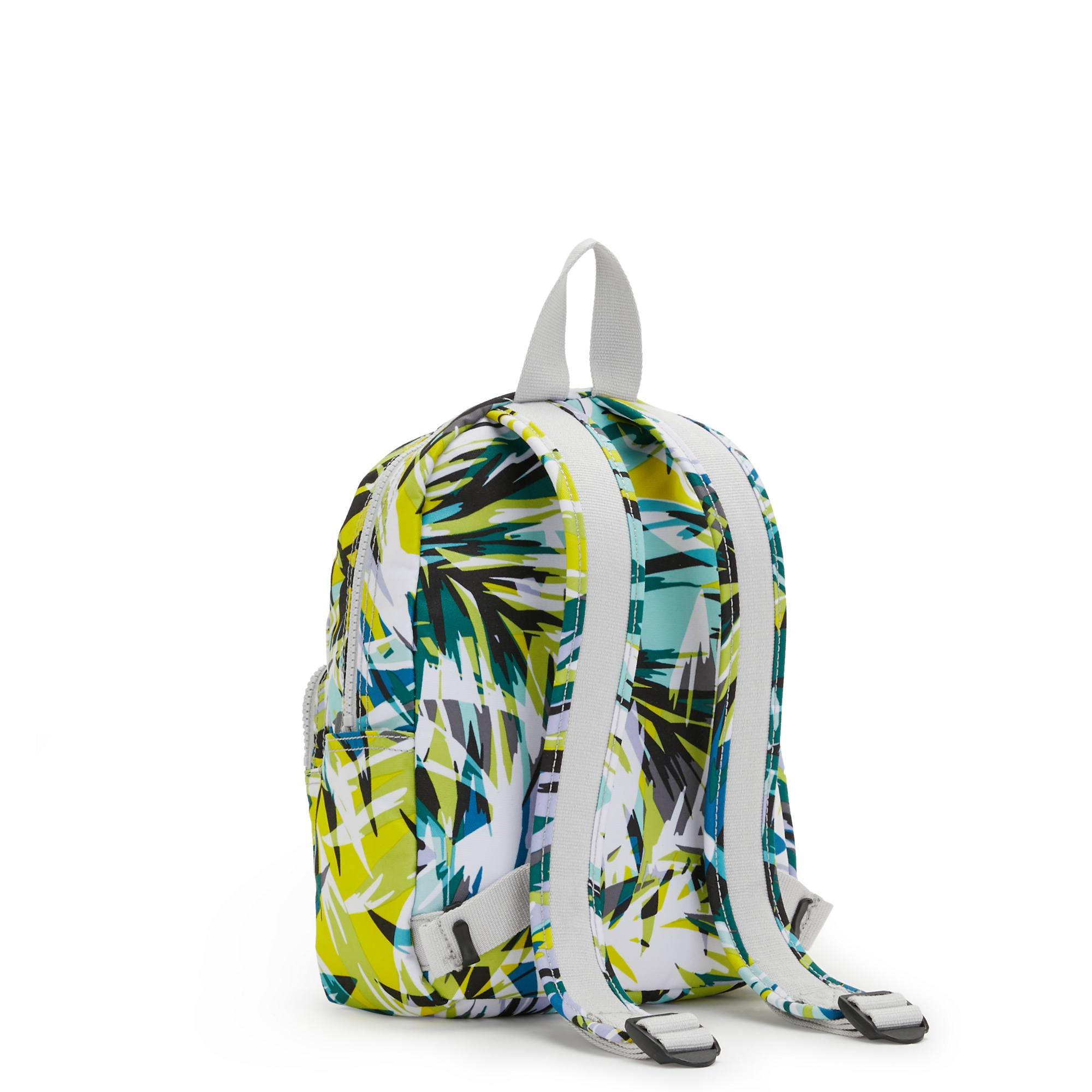Kipling Farrah Small Printed Backpack - Lightweight Travel & School Bag for Women, Waterproof Laptop Backpack with USB Charging Port - Perfect for Commuting, College & Outdoor Adventures (Bright Palm MJ)