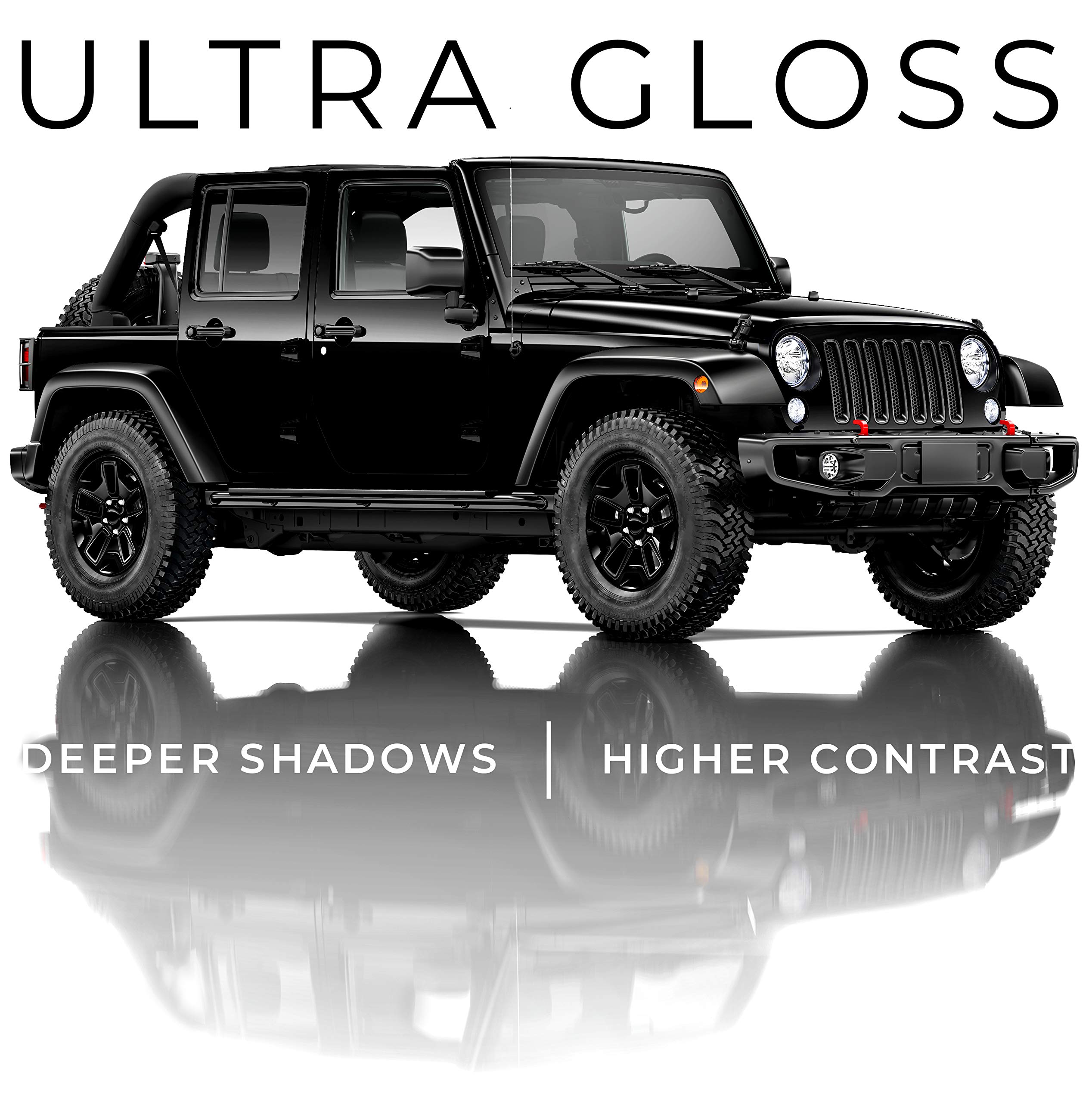 VViViD+ Ultra Gloss Premium Vinyl Car Wrap Film - 10ft x 5ft Gloss Piano Black - DIY Vehicle Customization for Cars, Trucks, Motorcycles & Boats