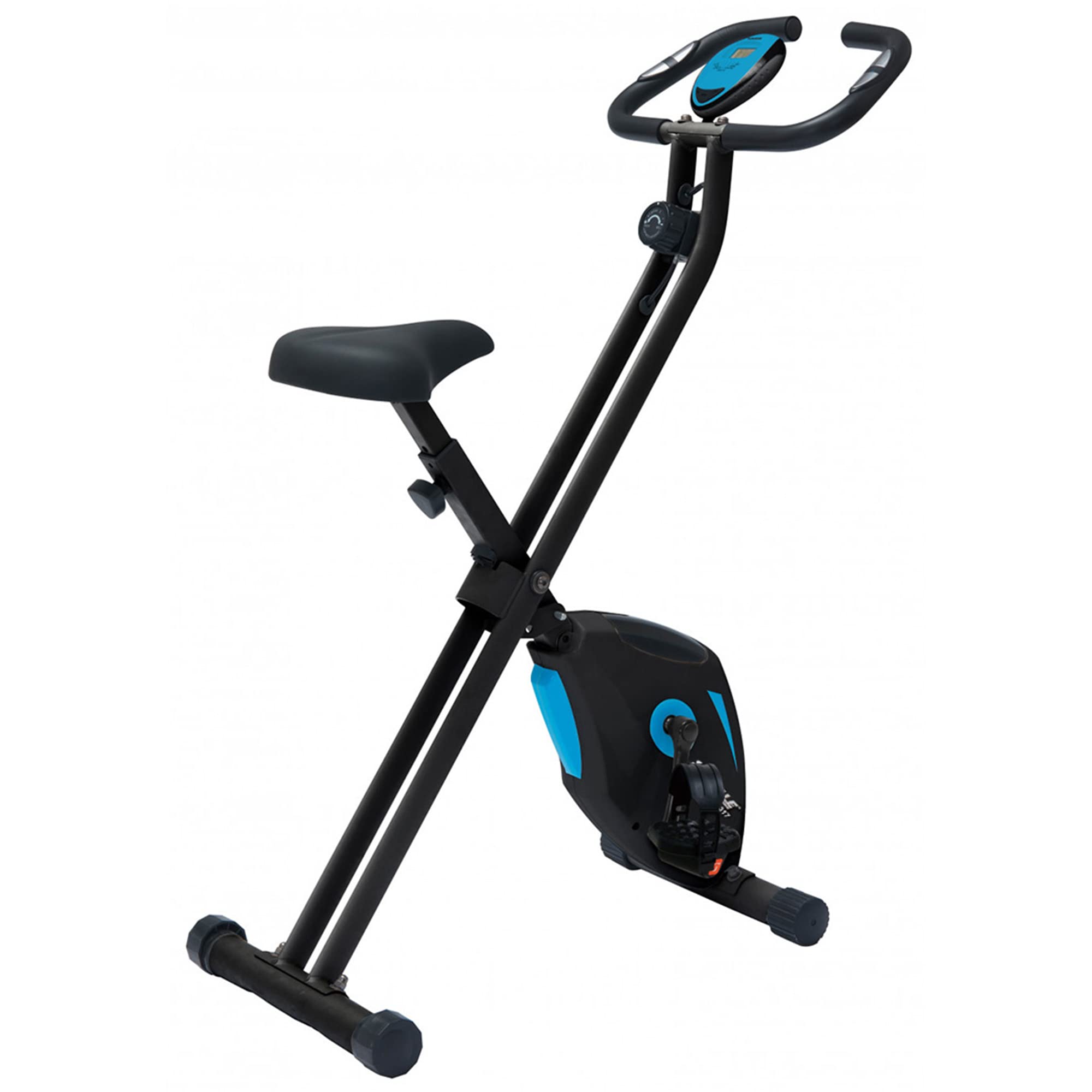 Foldable Exercise Bike with 7 Functions - 4kg Inertia Mass & Magnetic Braking - Heart Rate Monitor - Home & Gym Cardio Workout Equipment for Indoor Cycling Fitness