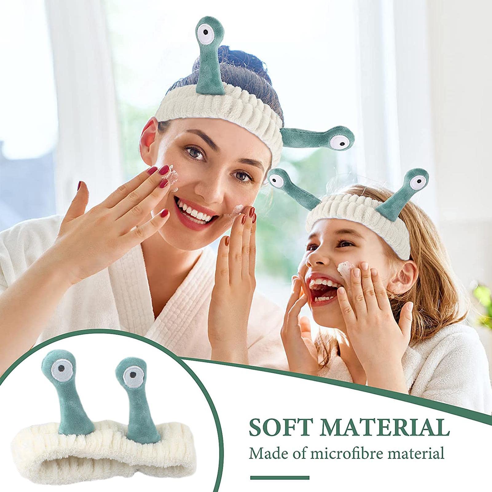 Snail Ultra Absorbent Skincare Headband for Women - Soft Face Wash & Makeup Headband, Shower & Spa Hair Band for Girls - Perfect for Skincare Routine, Bathing & Relaxation