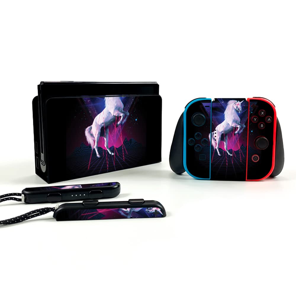 MightySkins Vinyl Decal Wrap Cover for Nintendo Switch OLED - Unicorn Rave | Protective & Durable Skin | Easy to Apply & Remove | Made in USA | Perfect for Gaming, Travel & Personalization