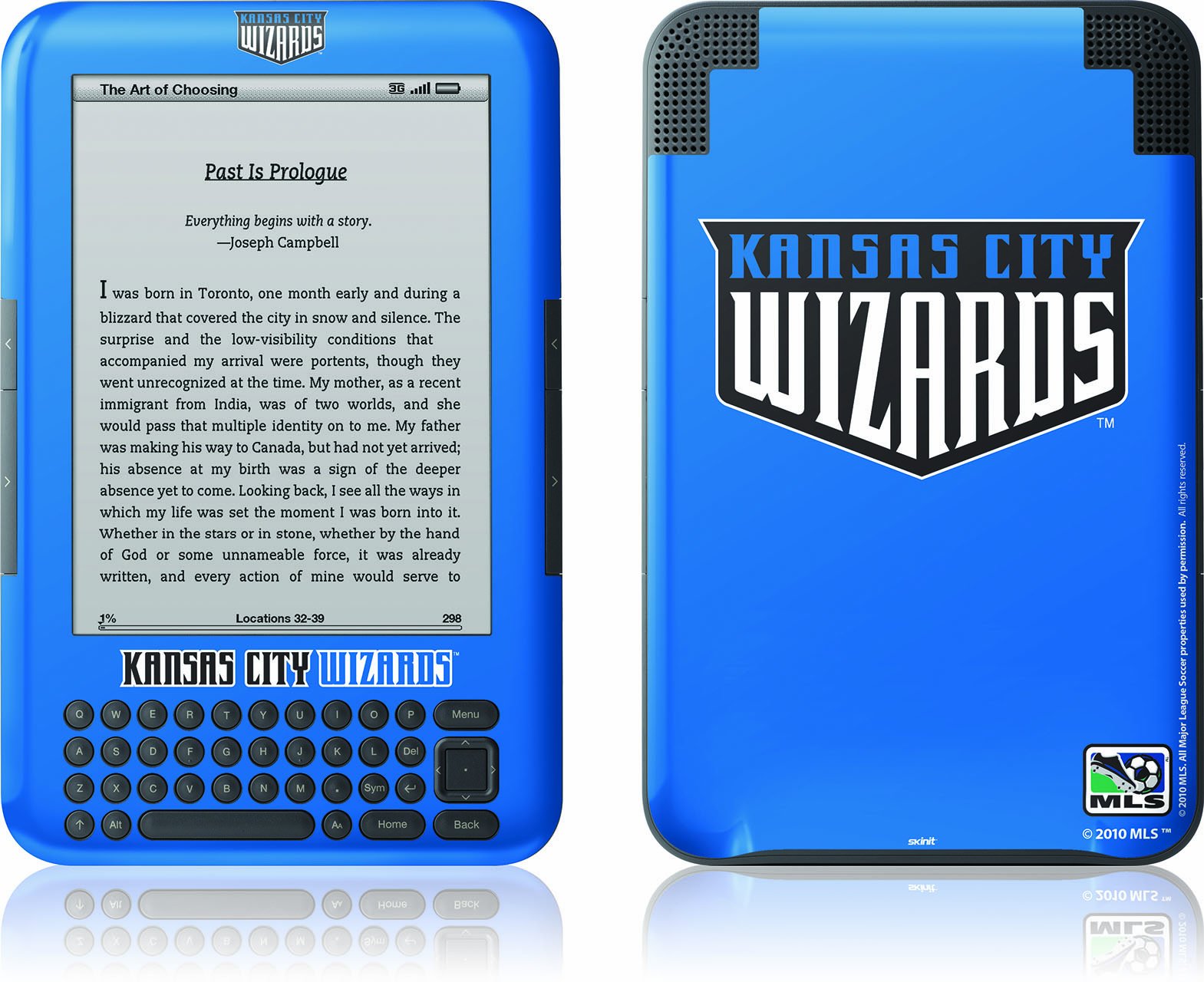 Skinit Custom Skin for Kindle Keyboard - Kansas City Wizards Design | Protective Cover for E-Reader | Perfect for Travel, Work & Home Use