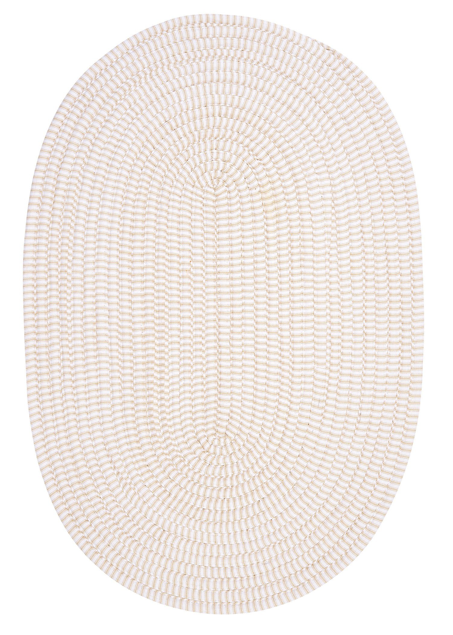 Stylish Ticking Stripe Oval Area Rug 2x3 Feet - Durable Canvas Fabric for Living Room, Bedroom & Office Decor