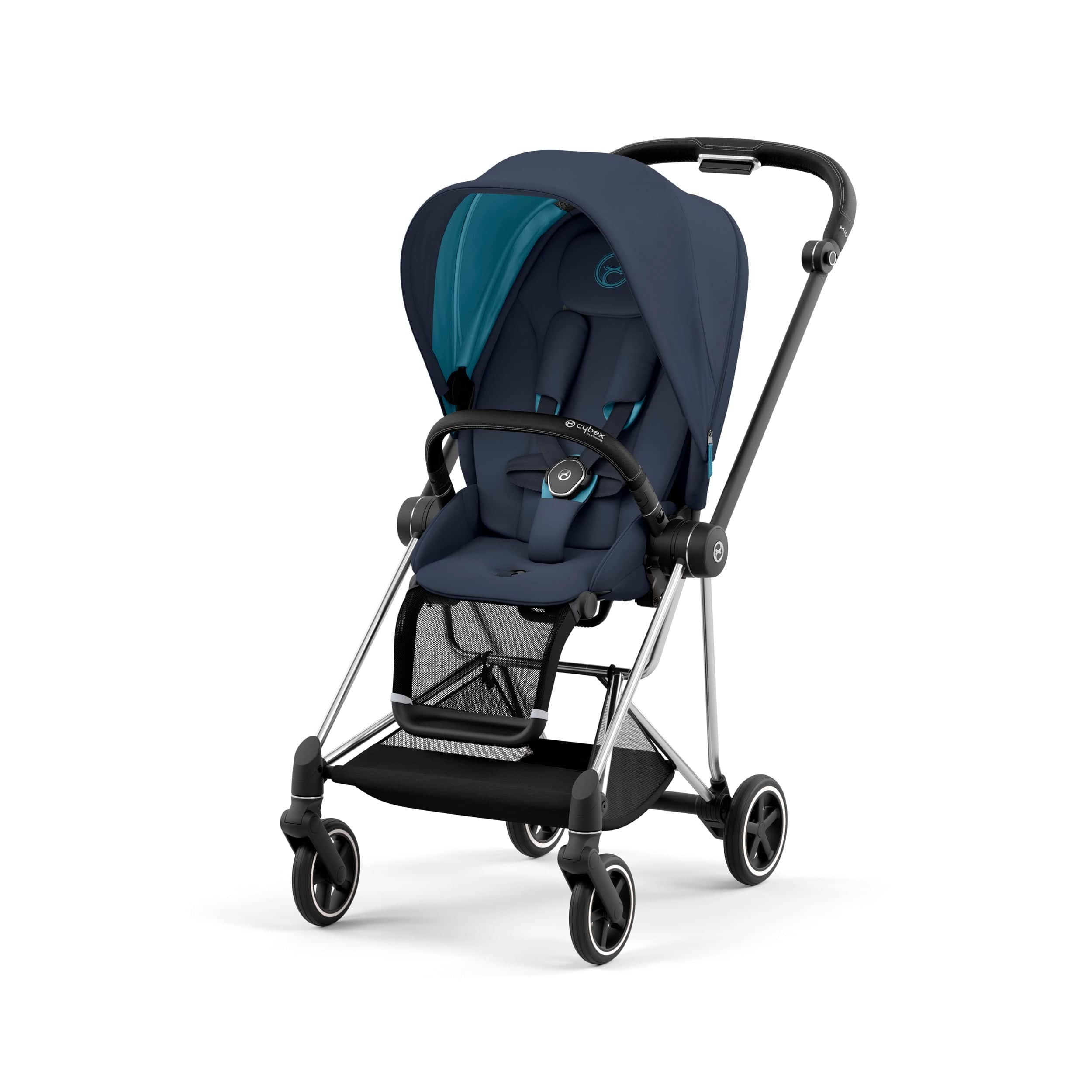 Cybex Mios 3 Complete Stroller - Lightweight Compact Baby Stroller with Reversible Seat, Chrome/Black | Perfect for City Travel & Everyday Use
