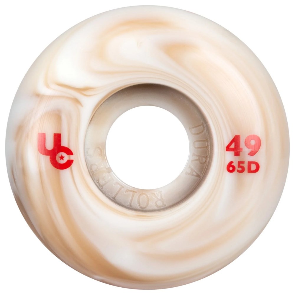 Undercover Anti Rocker Wheels 49mm White/Sand - 4 Pack Skateboard Wheels for Smooth Tricks and Street Skating