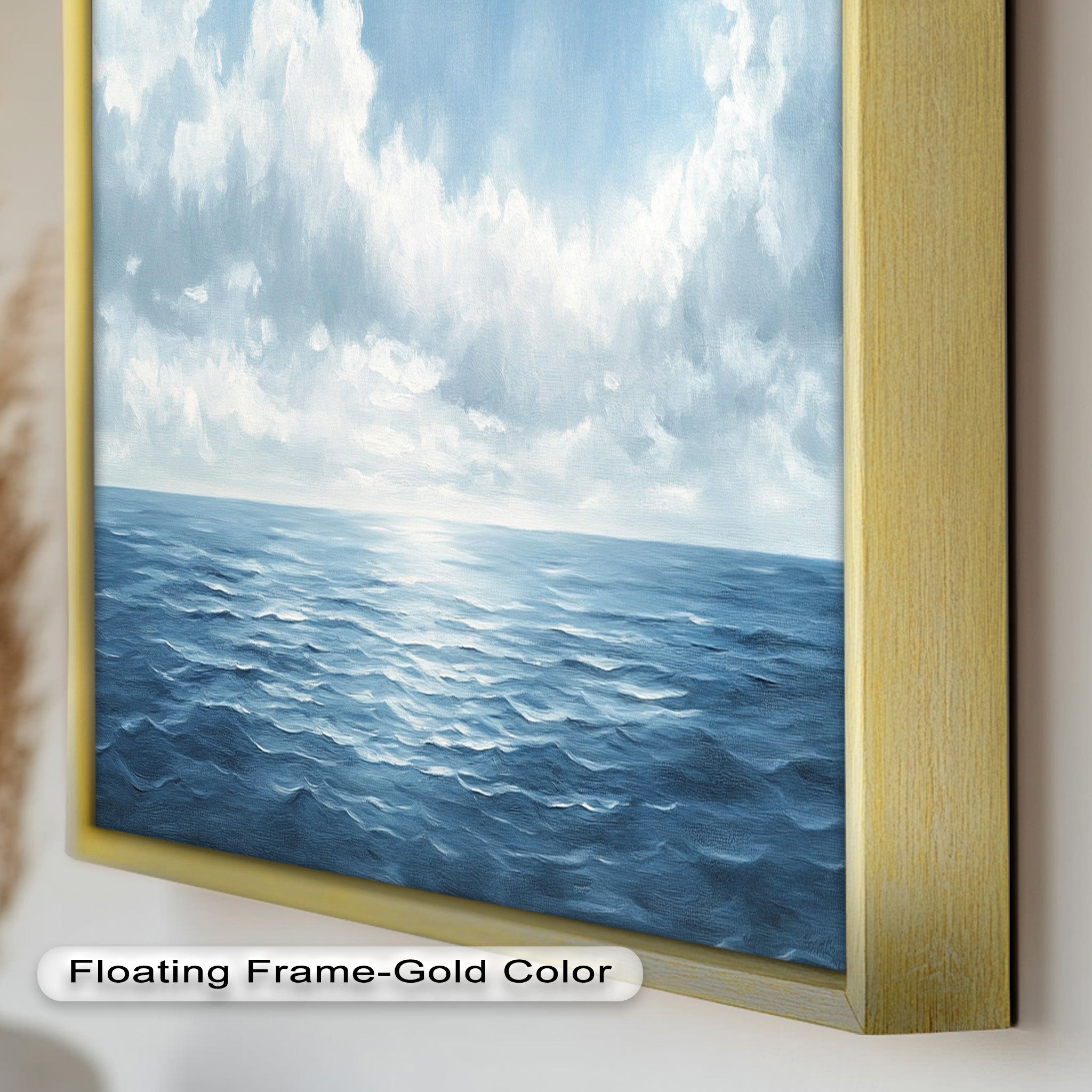 Blue Coastal Art Ocean Seascape Oil Painting - Handmade Beach Wall Decor for Living Room, Bedroom & Office | Nautical Home Decor Gift